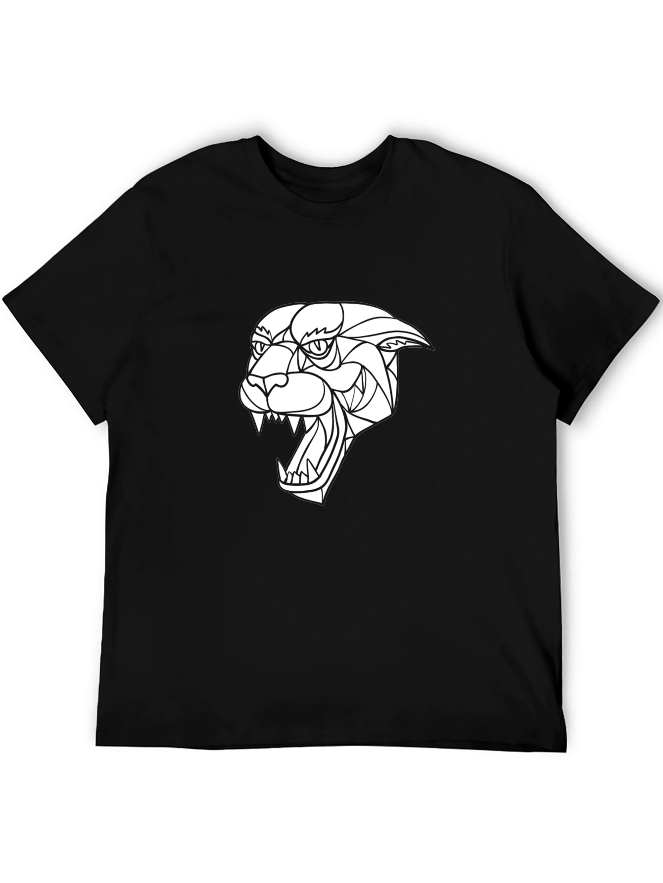 Geometric Panther T-Shirt - Mens Black Tee
