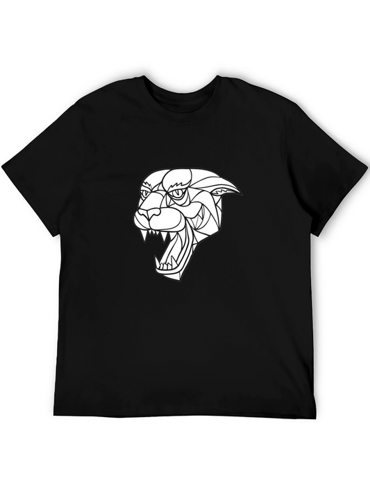 Geometric Panther T-Shirt - Mens Black Tee