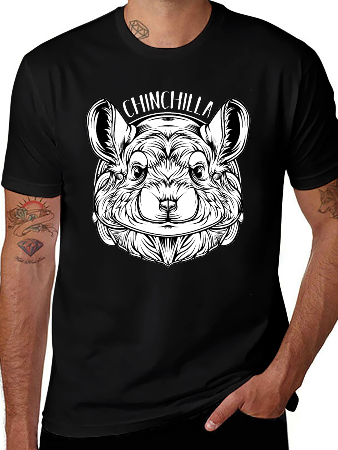 Chinchilla Graphic Print Crew Neck T-Shirt