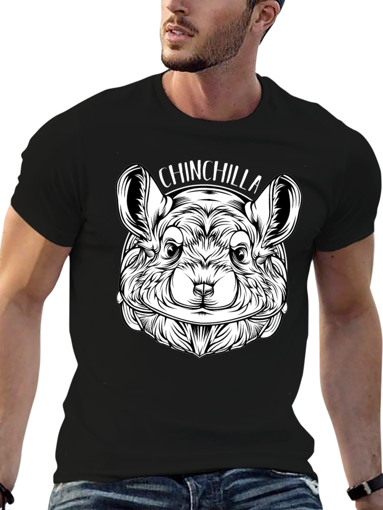 Chinchilla Graphic Print Crew Neck T-Shirt