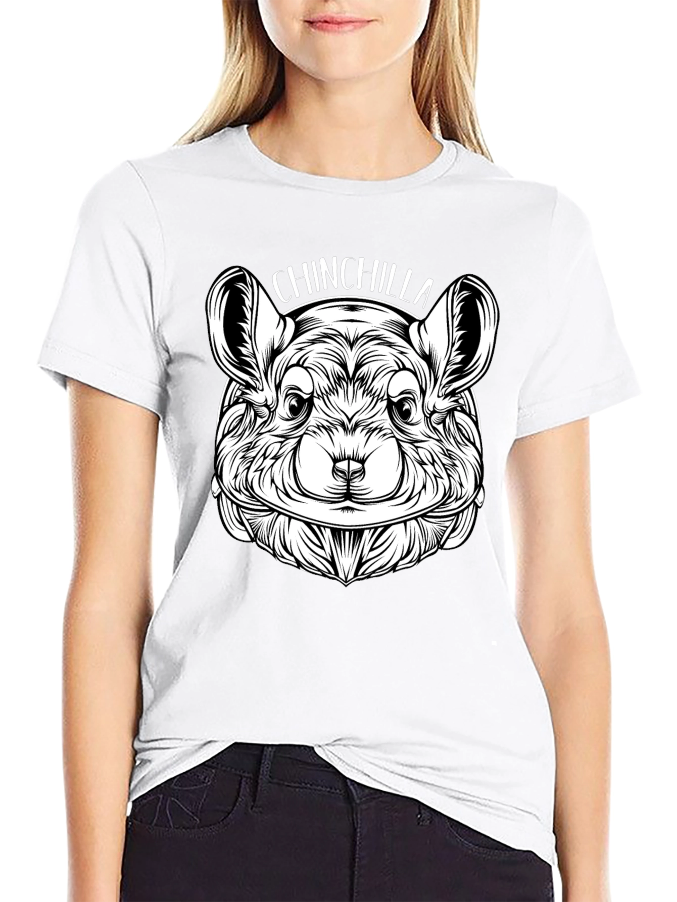 Chinchilla Graphic Print Crew Neck T-Shirt