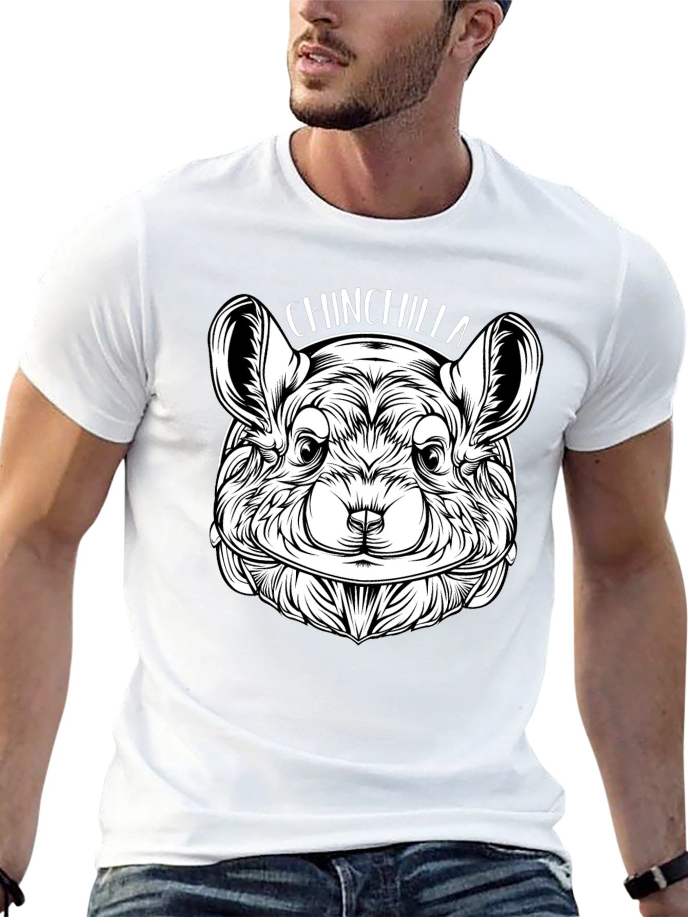 Chinchilla Graphic Print Crew Neck T-Shirt