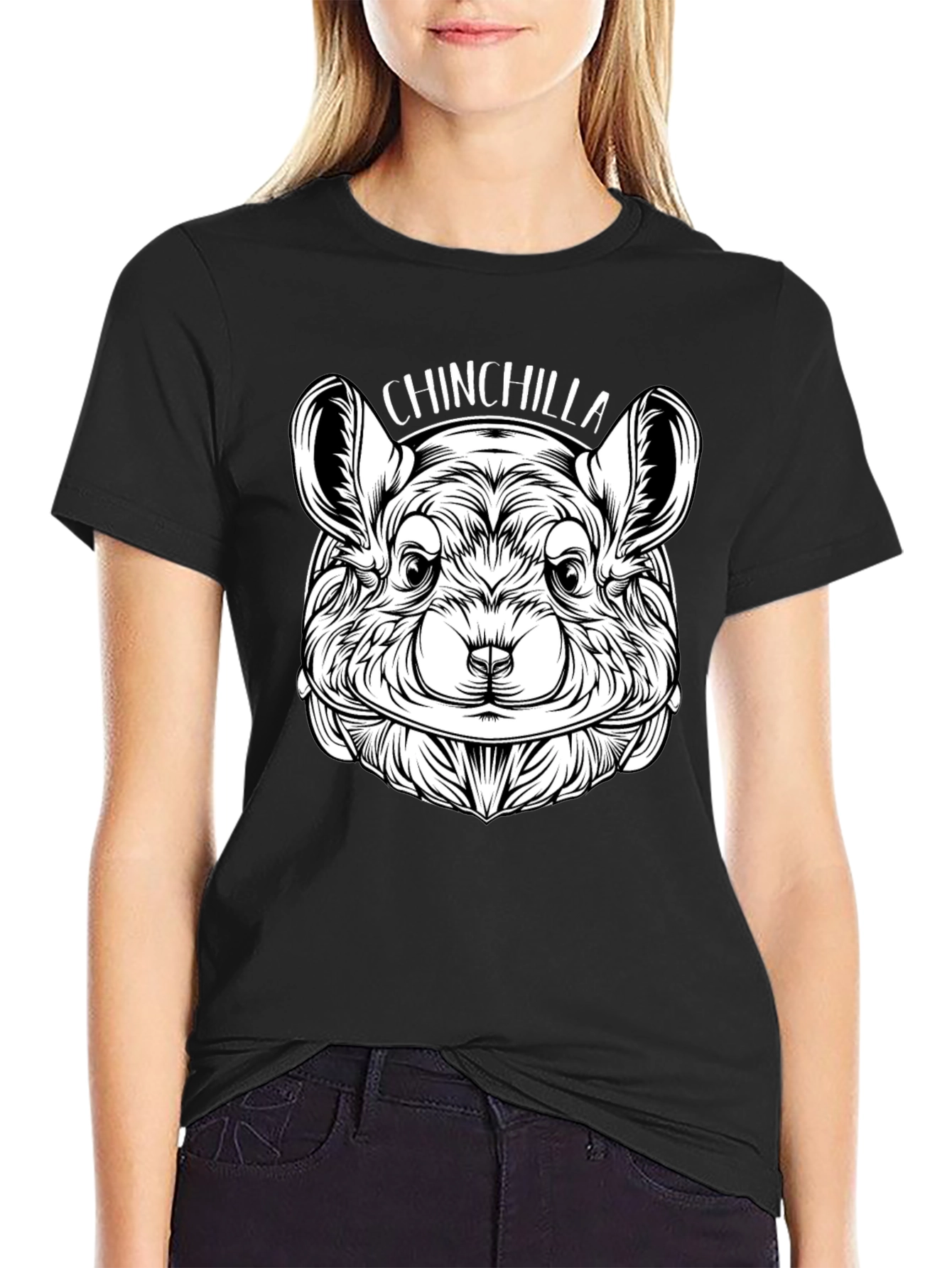Chinchilla Graphic Print Crew Neck T-Shirt