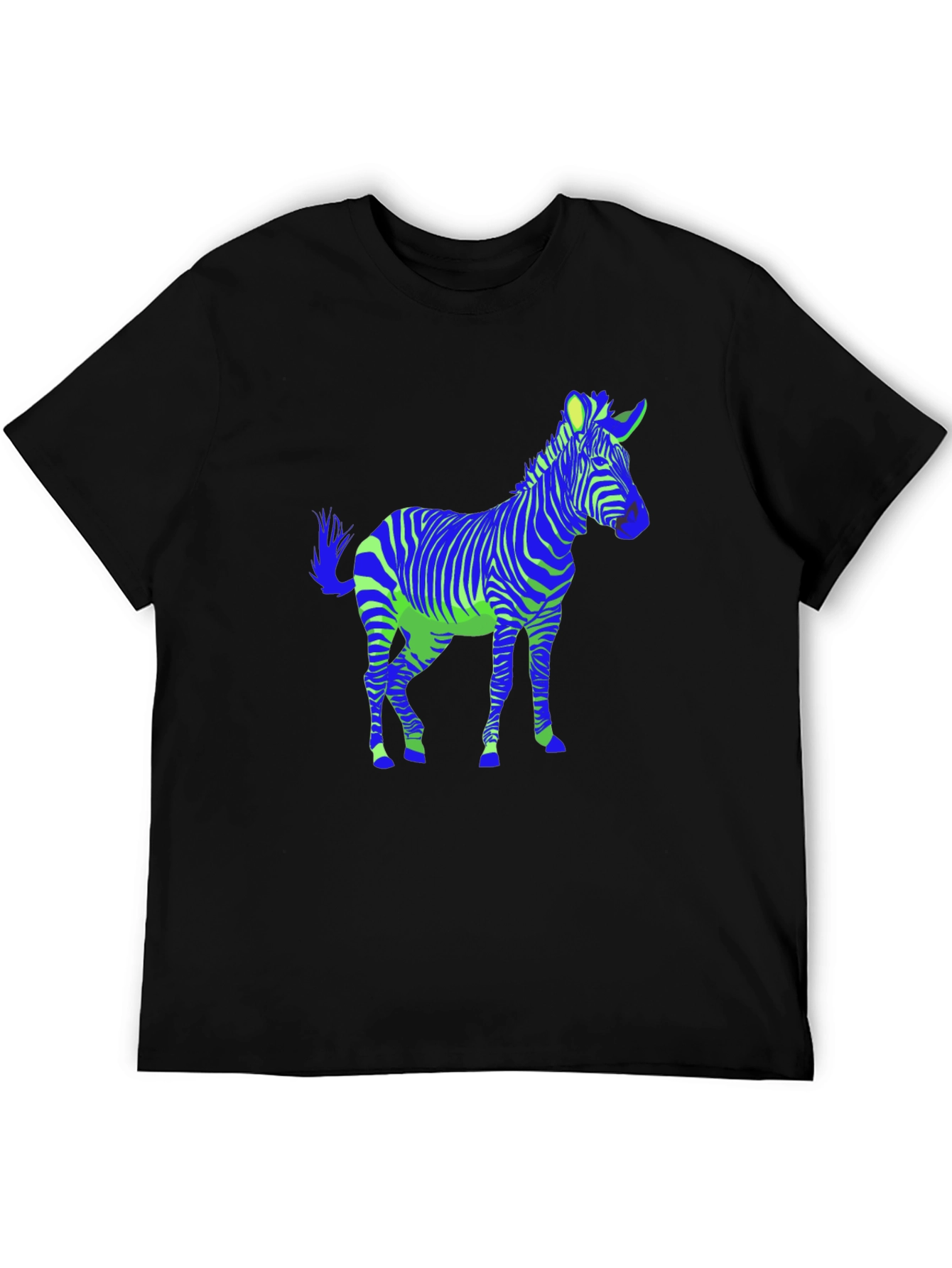 Zebra Graphic Black Tee - Mens Casual Shirt