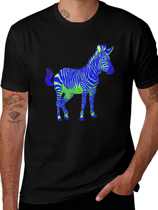 Zebra Graphic Black Tee - Mens Casual Shirt