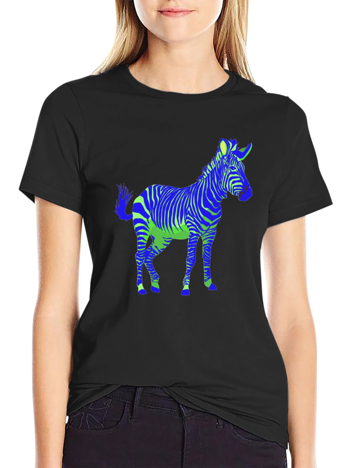 Zebra Graphic Black Tee - Mens Casual Shirt