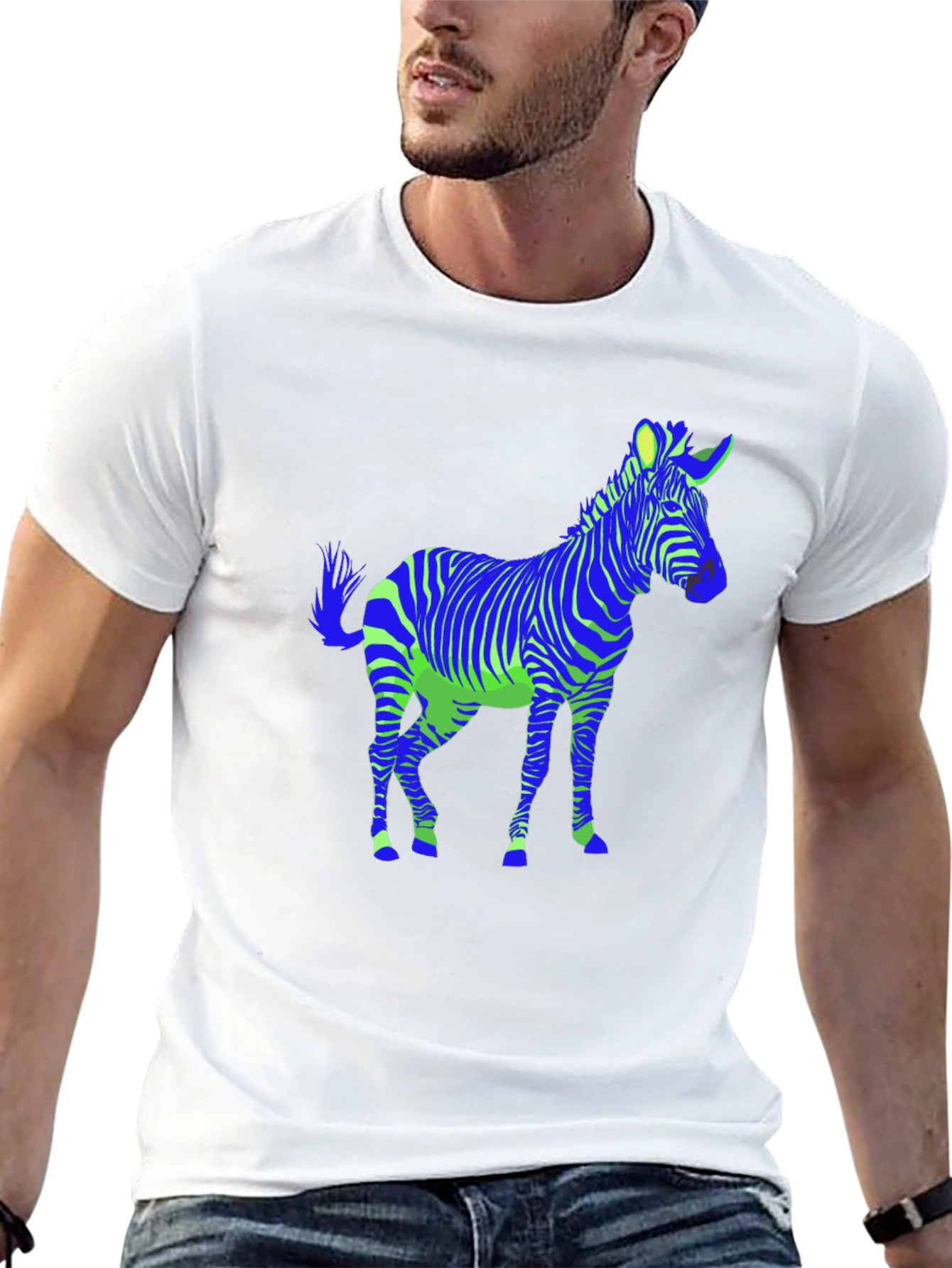 Zebra Graphic Black Tee - Mens Casual Shirt