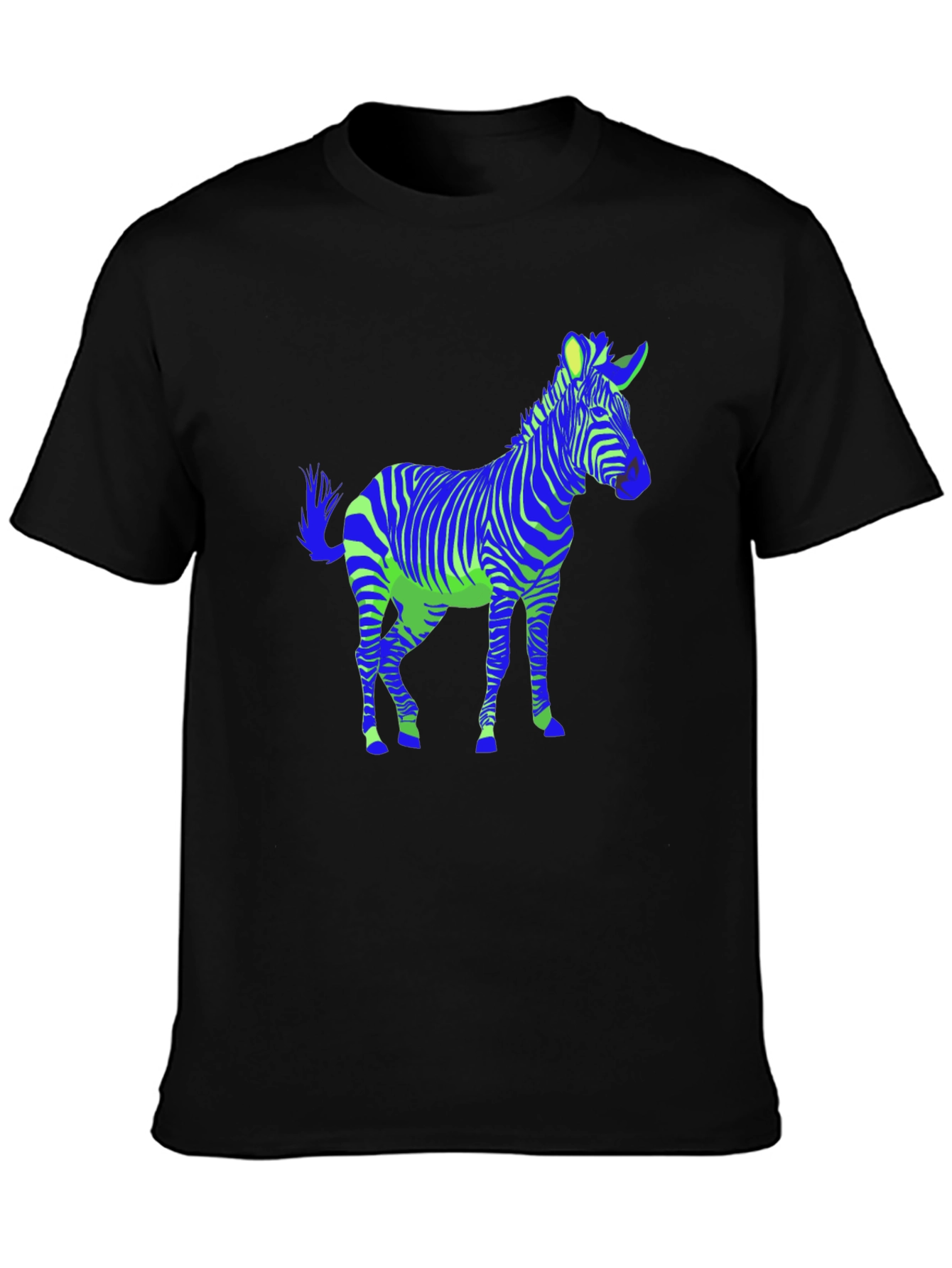 Zebra Graphic Black Tee - Mens Casual Shirt