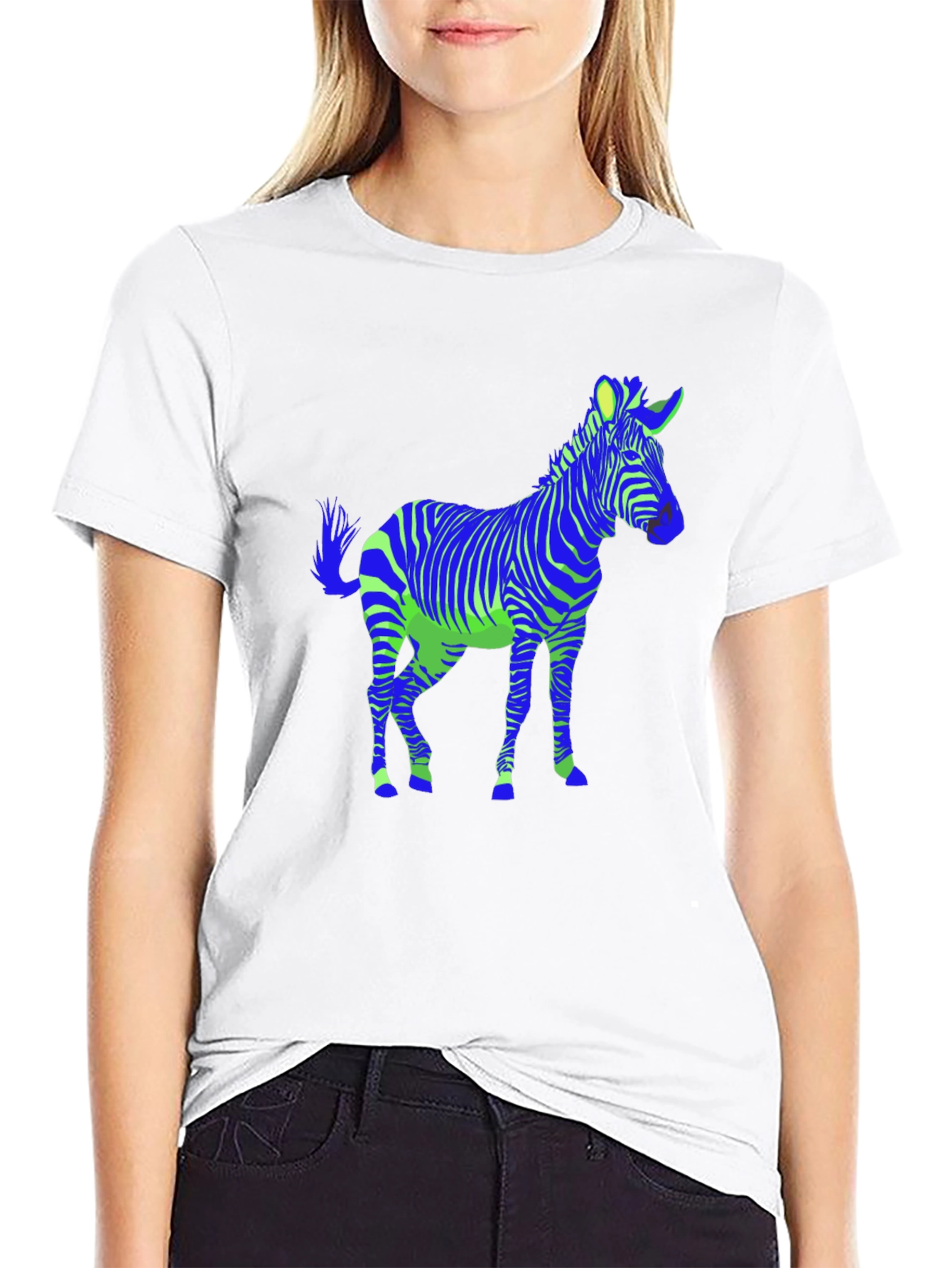Zebra Graphic Black Tee - Mens Casual Shirt