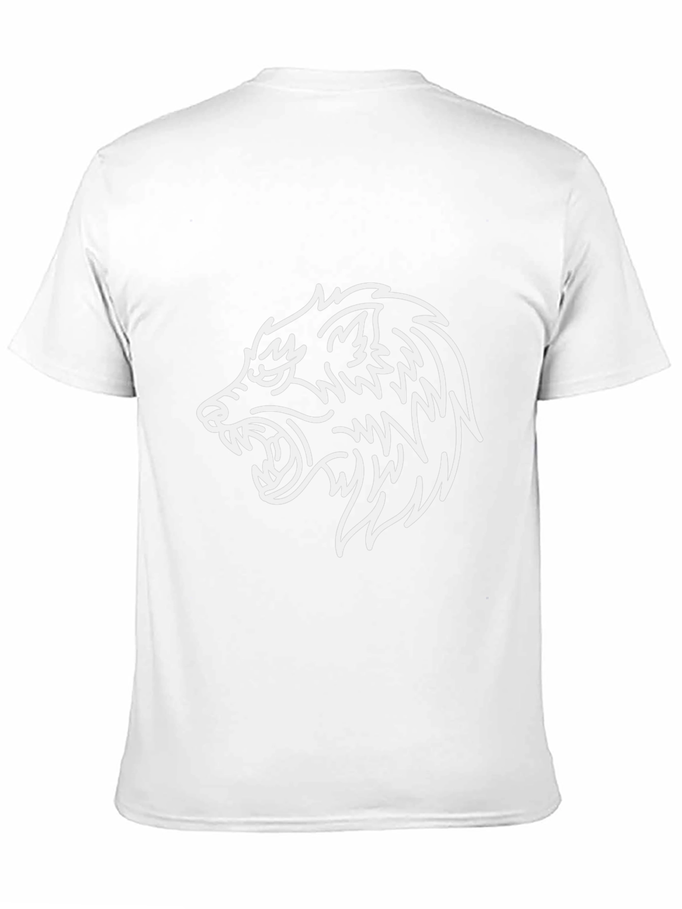 Black T-Shirt with Wolf Graphic
