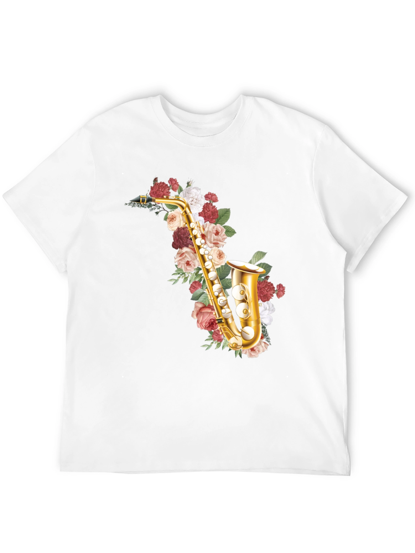 Floral Saxophone Graphic Tee - Musical Style