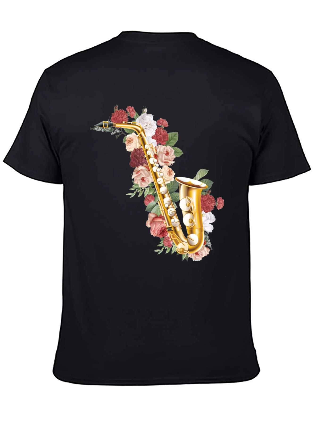 Floral Saxophone Graphic Tee - Musical Style