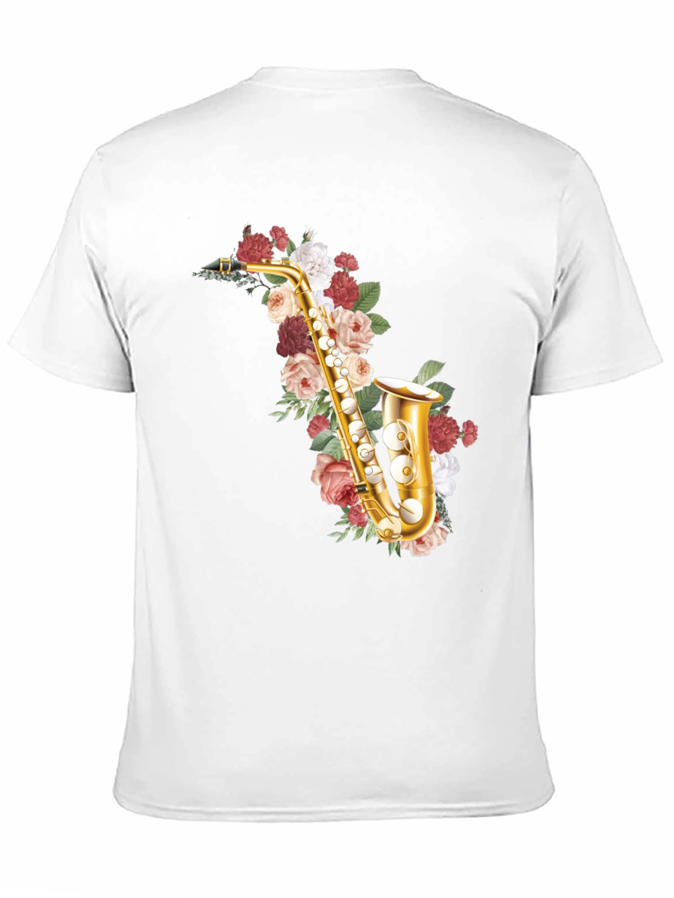 Floral Saxophone Graphic Tee - Musical Style