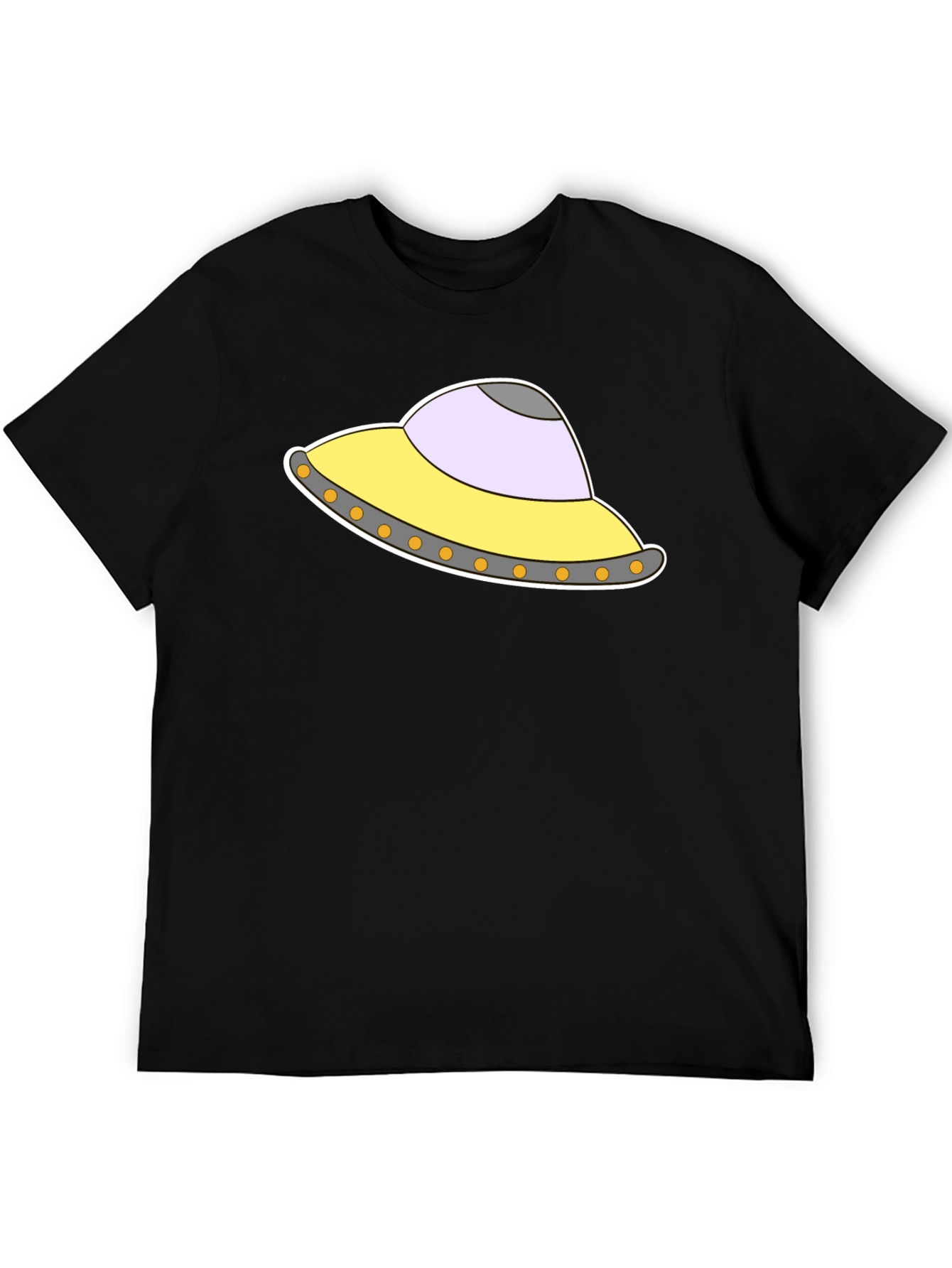 UFO Graphic Tee - Black Cotton Blend T-Shirt