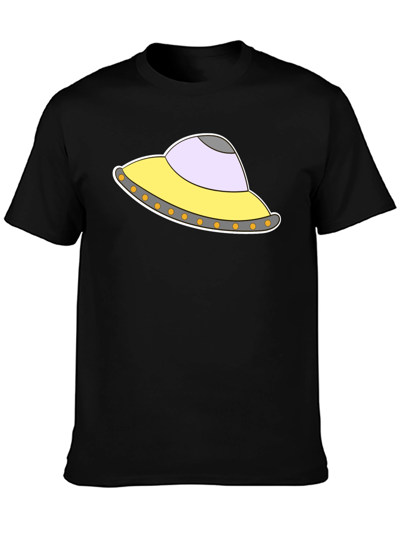 UFO Graphic Tee - Black Cotton Blend T-Shirt