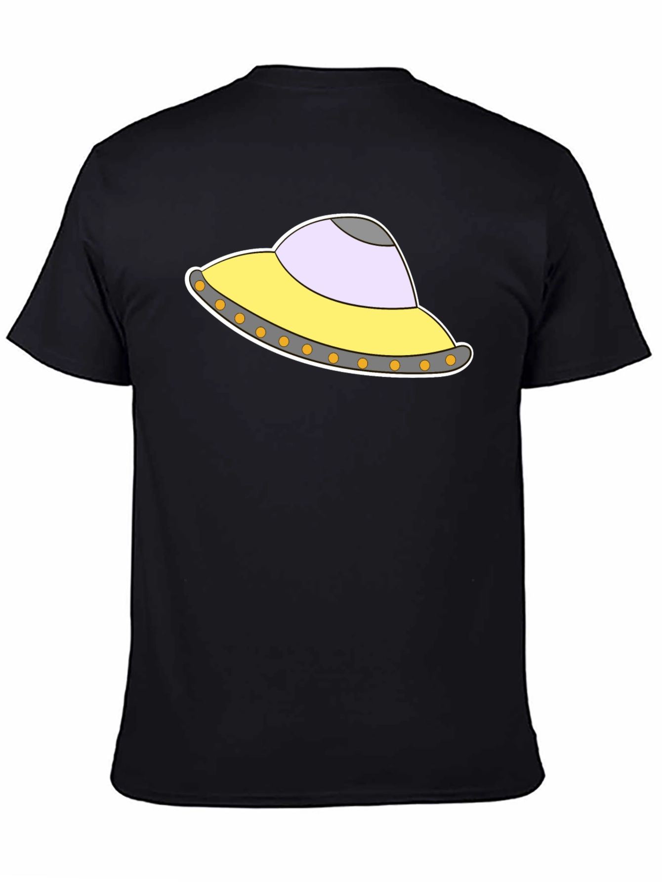 UFO Graphic Tee - Black Cotton Blend T-Shirt
