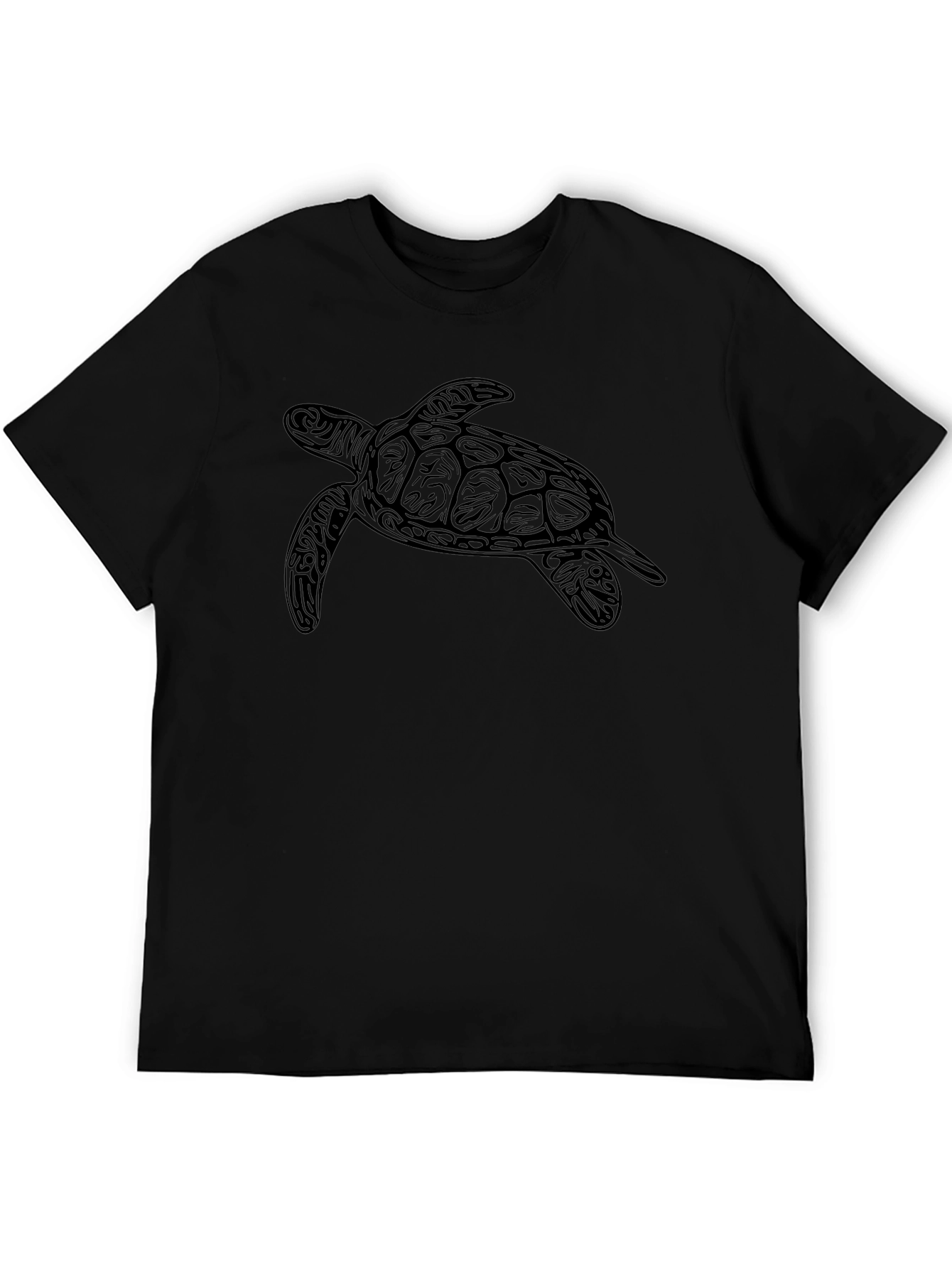 Mens Black Turtle Graphic T-Shirt