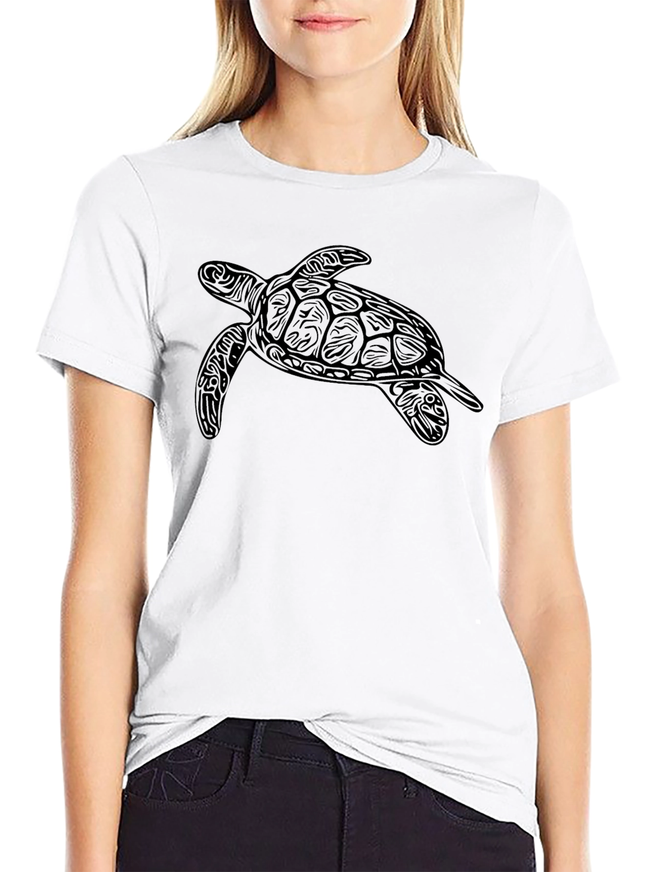 Mens Black Turtle Graphic T-Shirt