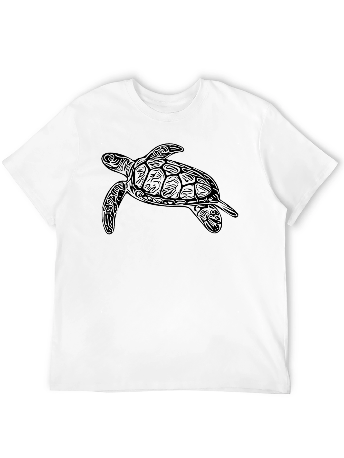 Mens Black Turtle Graphic T-Shirt