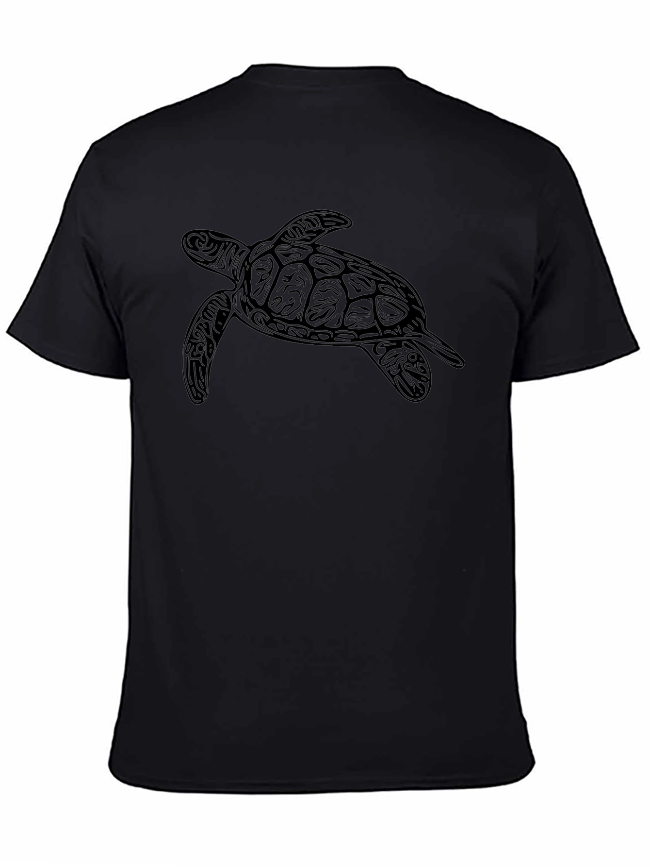 Mens Black Turtle Graphic T-Shirt