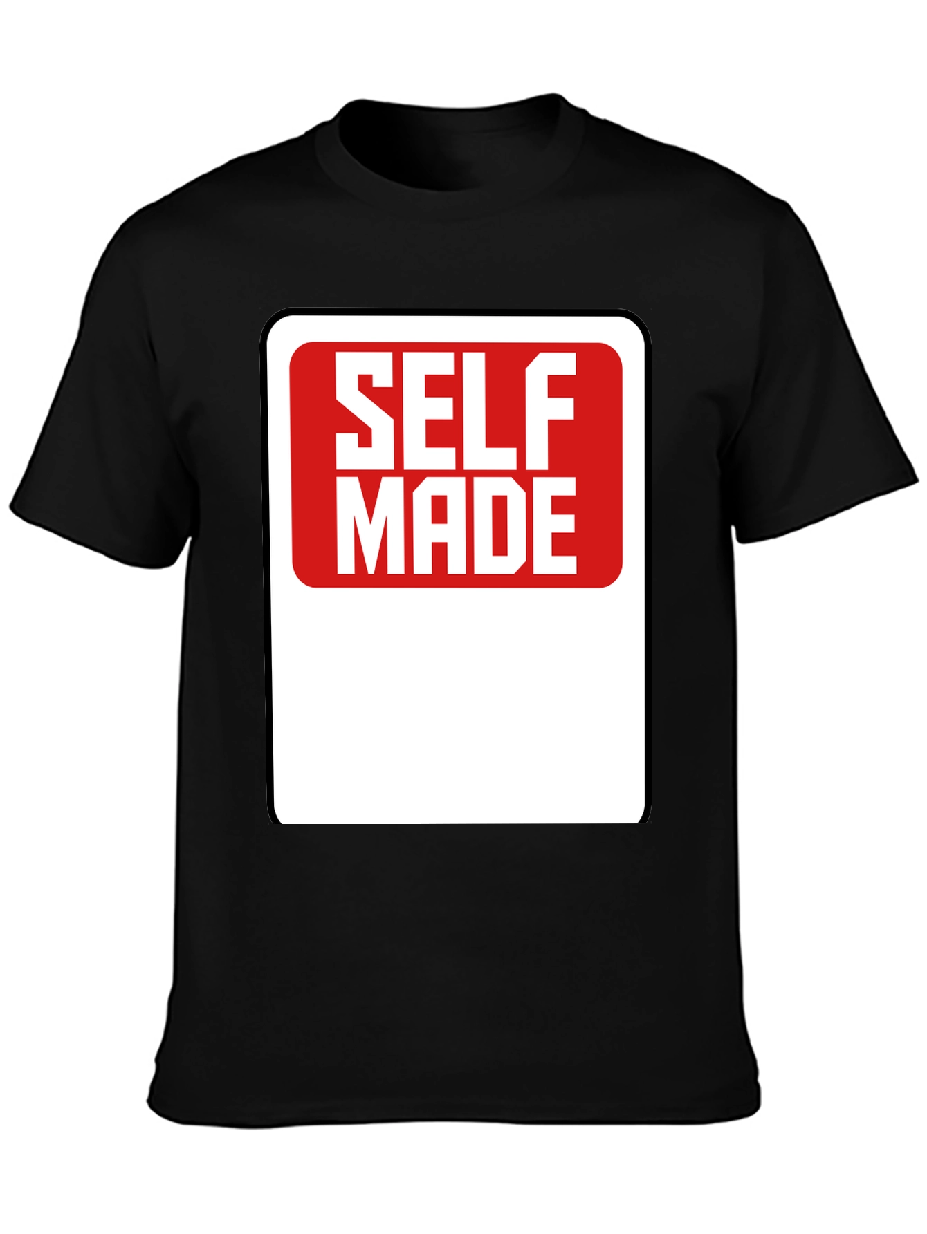 Self Made Graphic T-Shirt - Black Cotton Tee