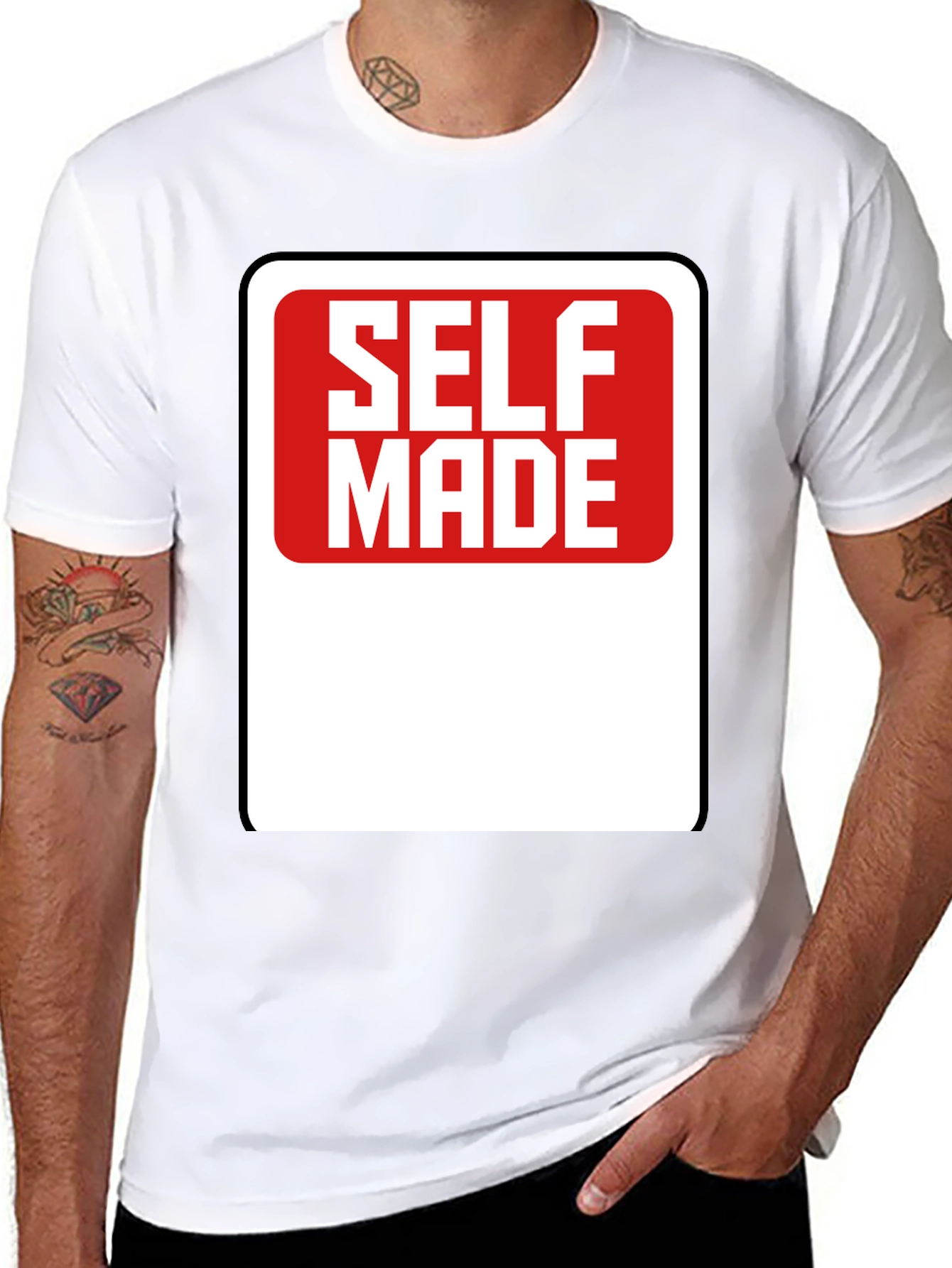 Self Made Graphic T-Shirt - Black Cotton Tee