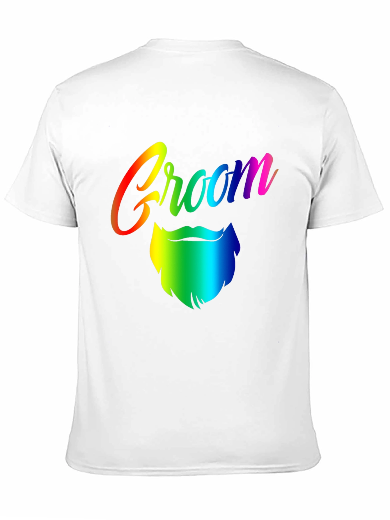 Groom Rainbow Beard Graphic Tee - Black Cotton T-Shirt