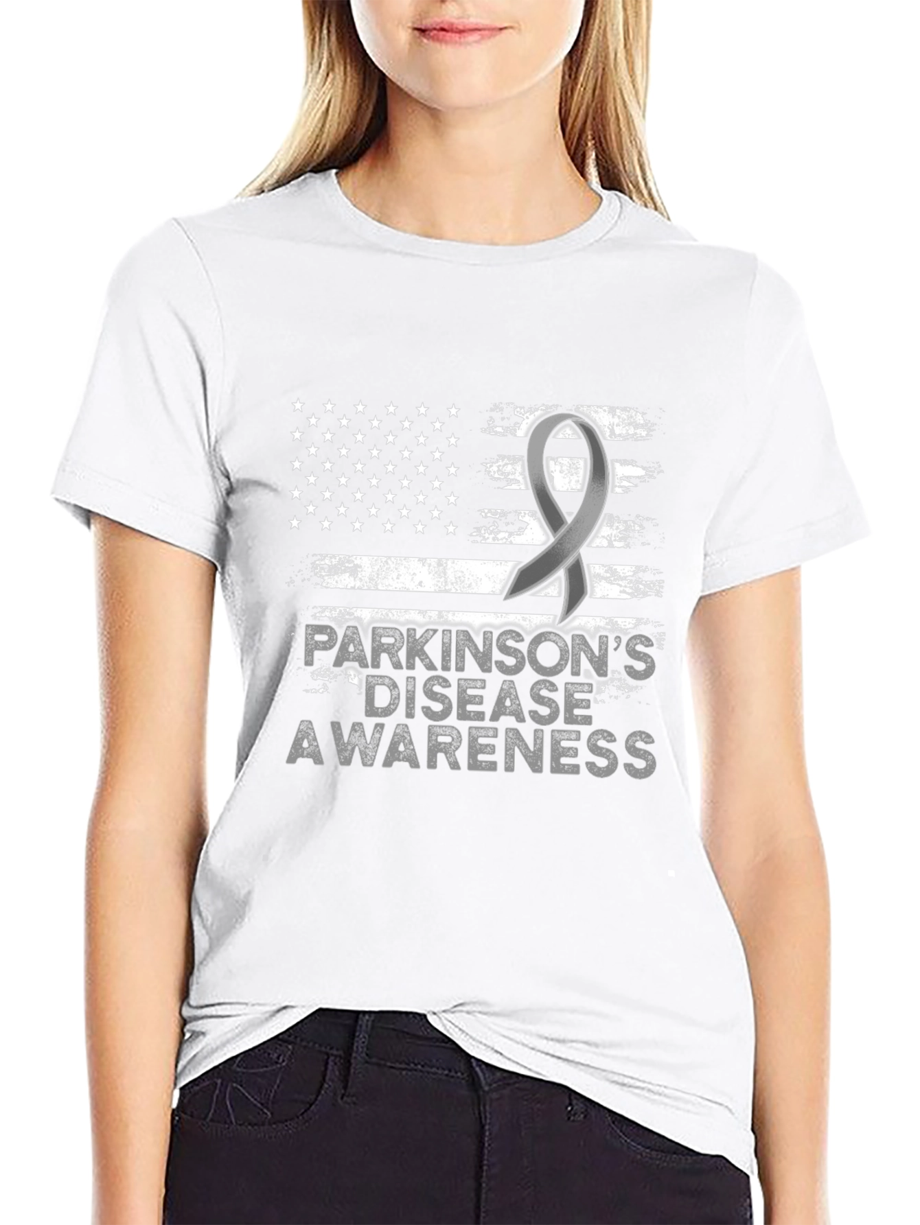 Parkinsons Awareness USA Flag T-Shirt