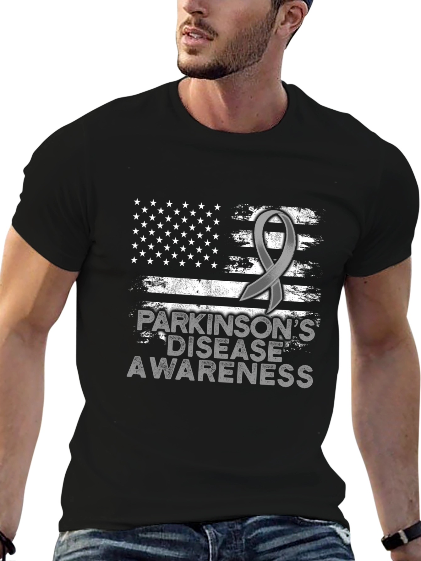 Parkinsons Awareness USA Flag T-Shirt
