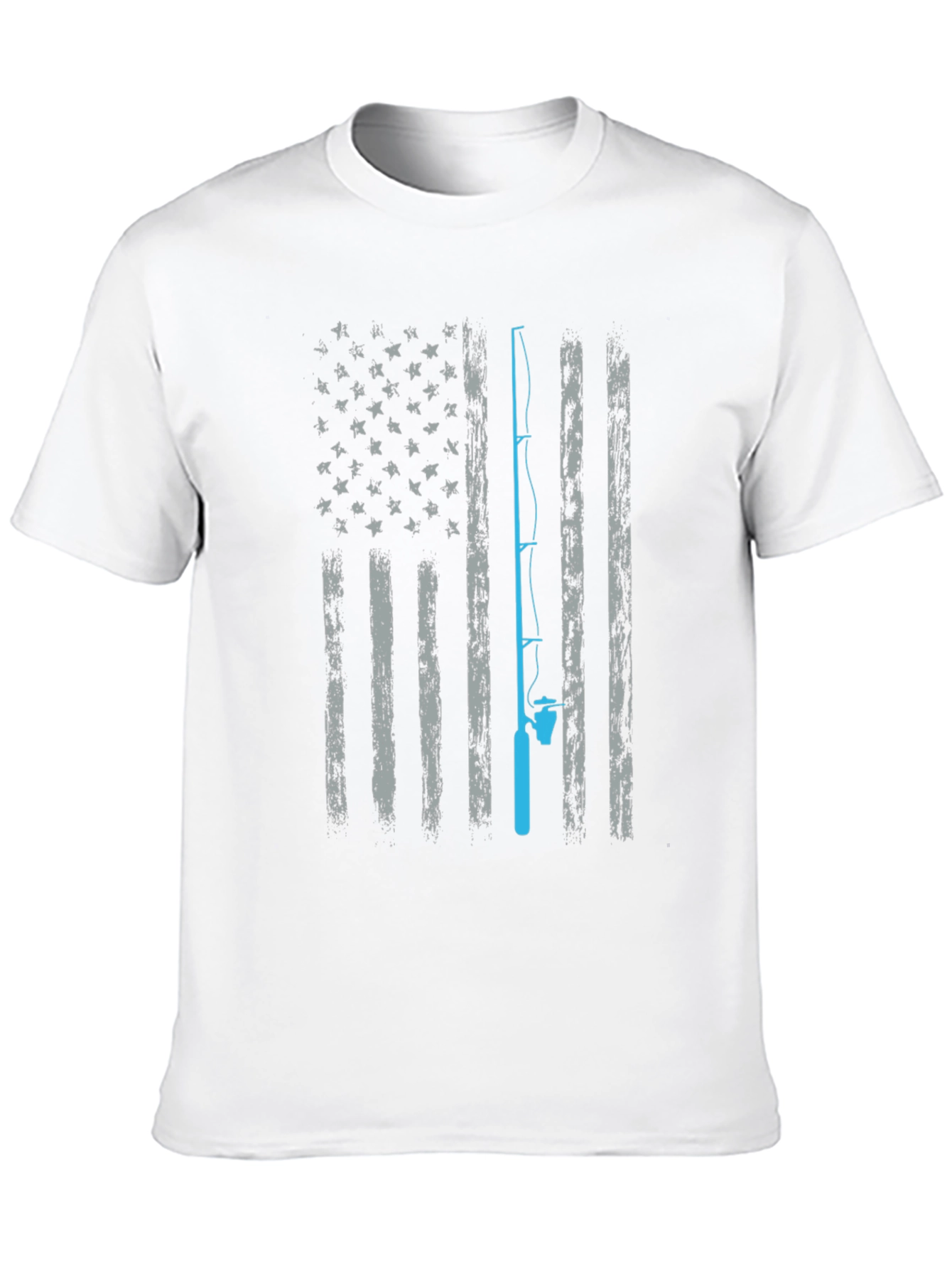 Fishing American Flag Graphic T-Shirt