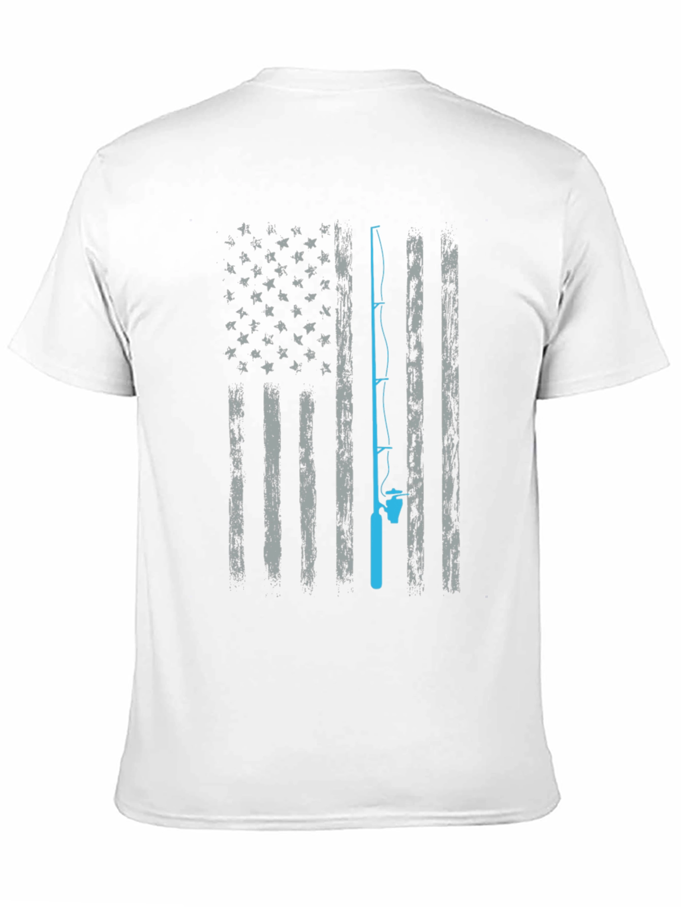 Fishing American Flag Graphic T-Shirt