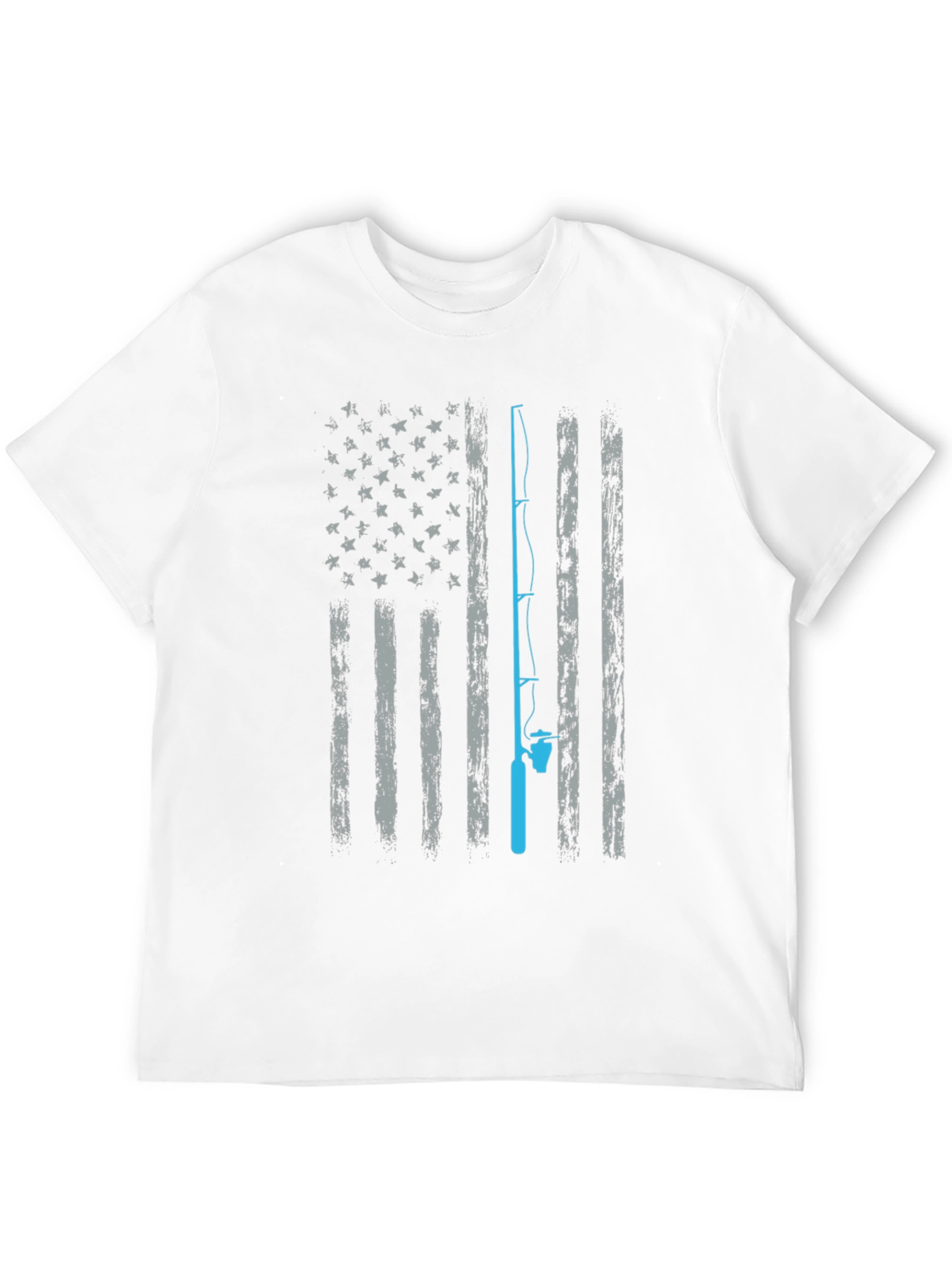 Fishing American Flag Graphic T-Shirt