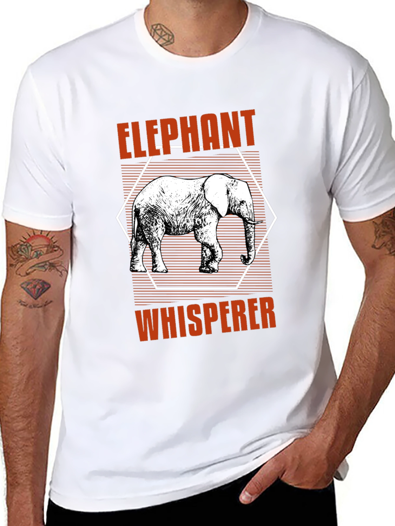 Elephant Whisperer Graphic T-Shirt - Black Cotton Tee