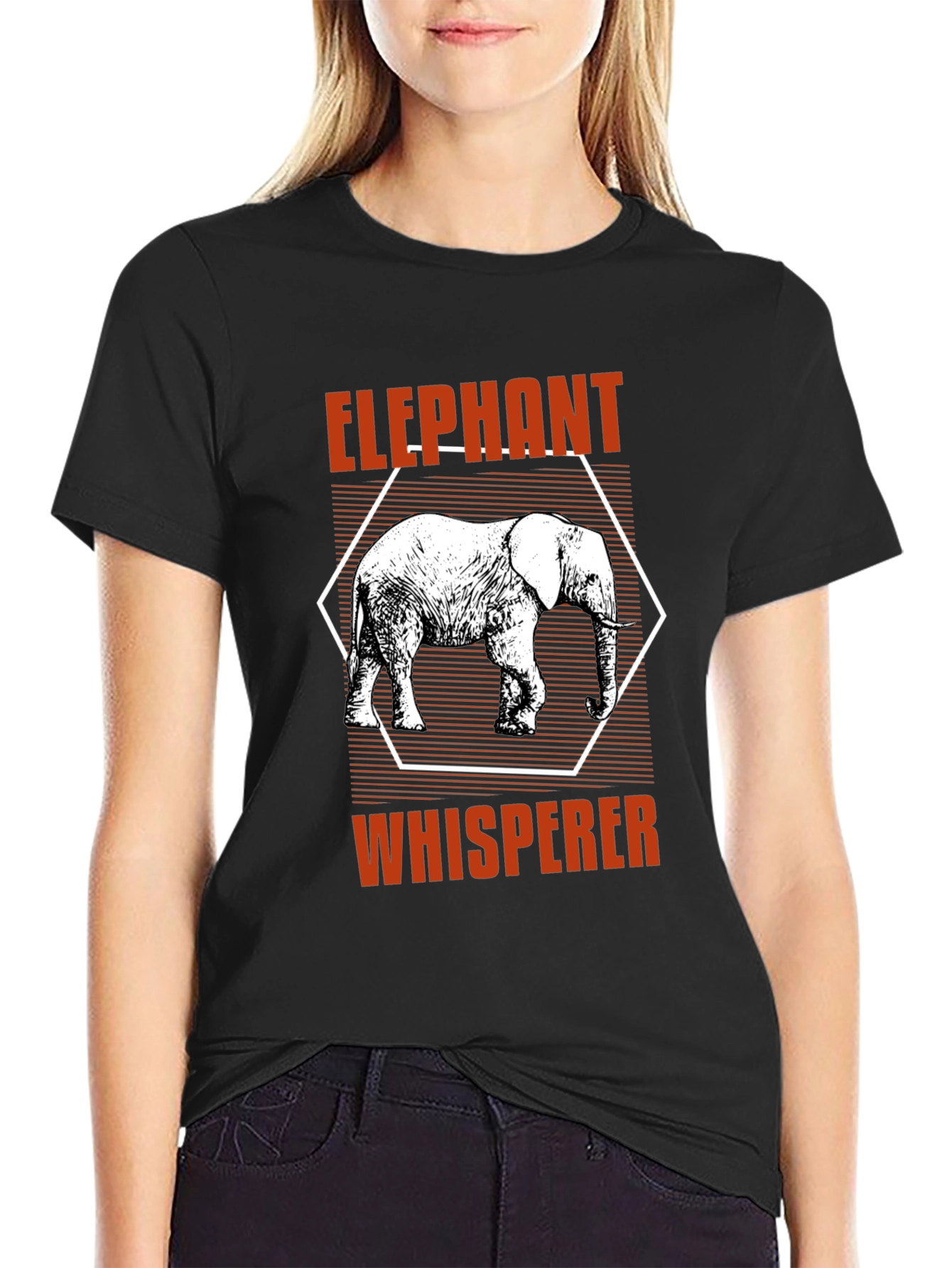 Elephant Whisperer Graphic T-Shirt - Black Cotton Tee