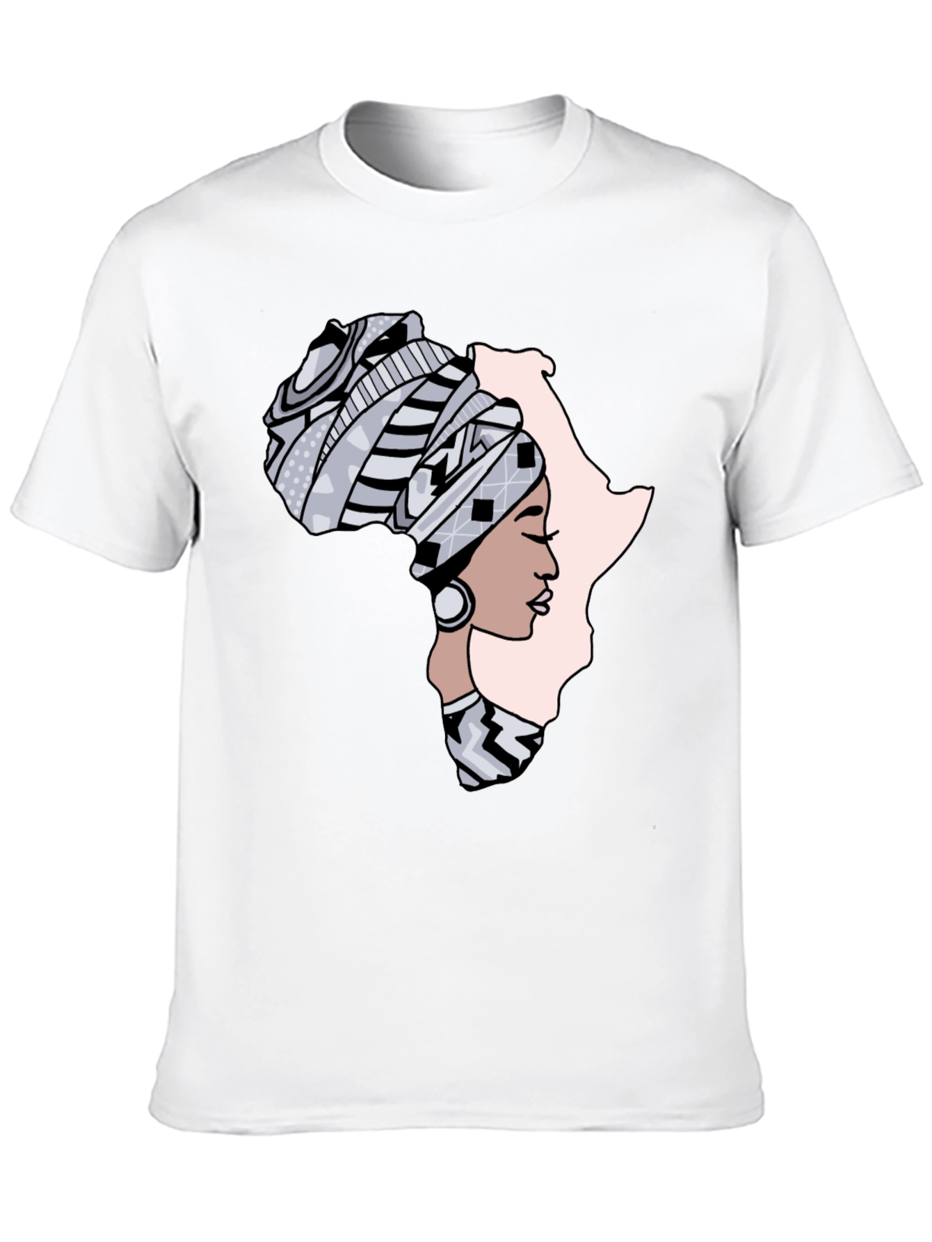 Africa Woman Graphic Tee - Black Cotton T-Shirt