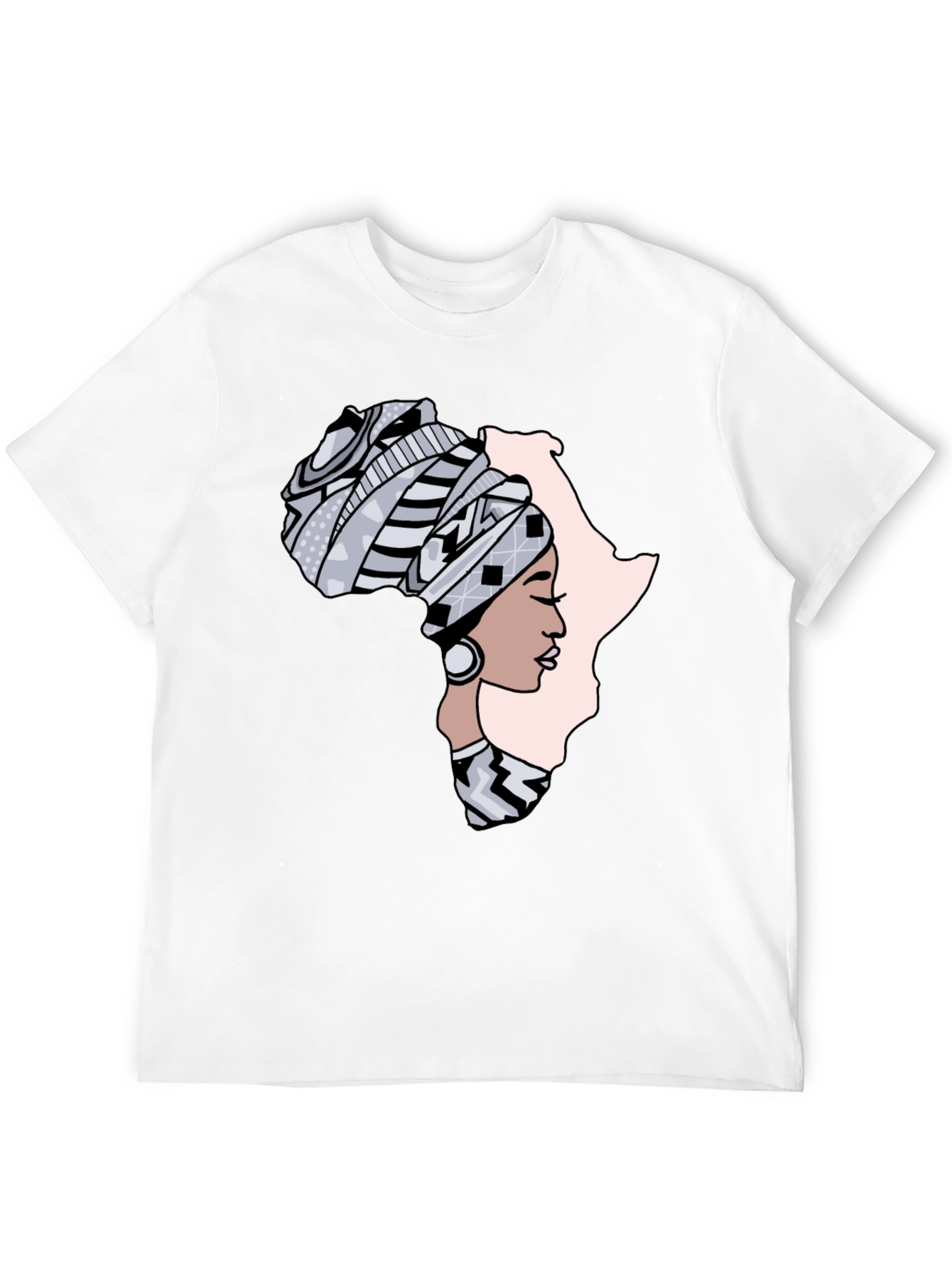 Africa Woman Graphic Tee - Black Cotton T-Shirt