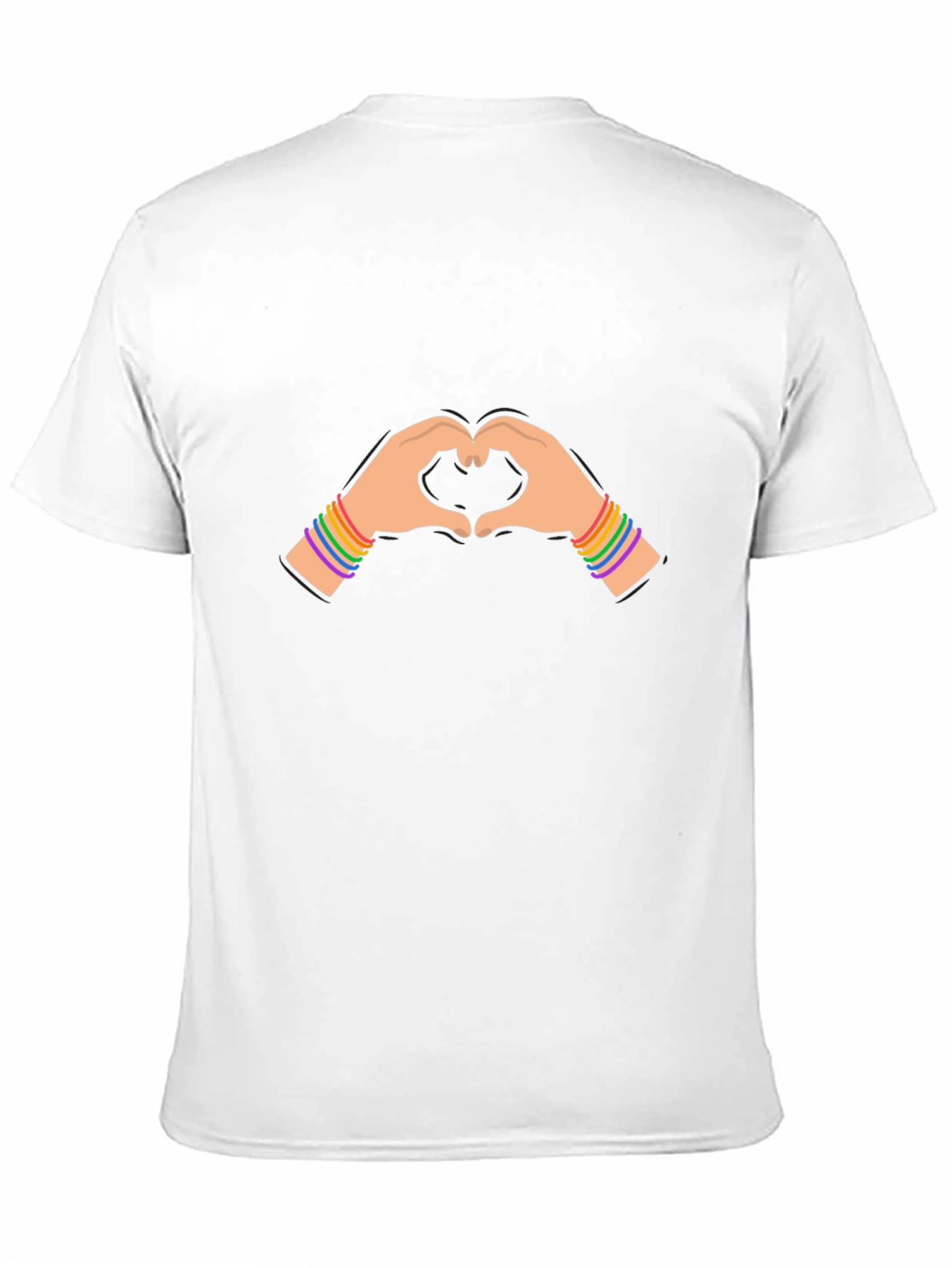 Pride Heart Hands Graphic Tee - Black Cotton Blend