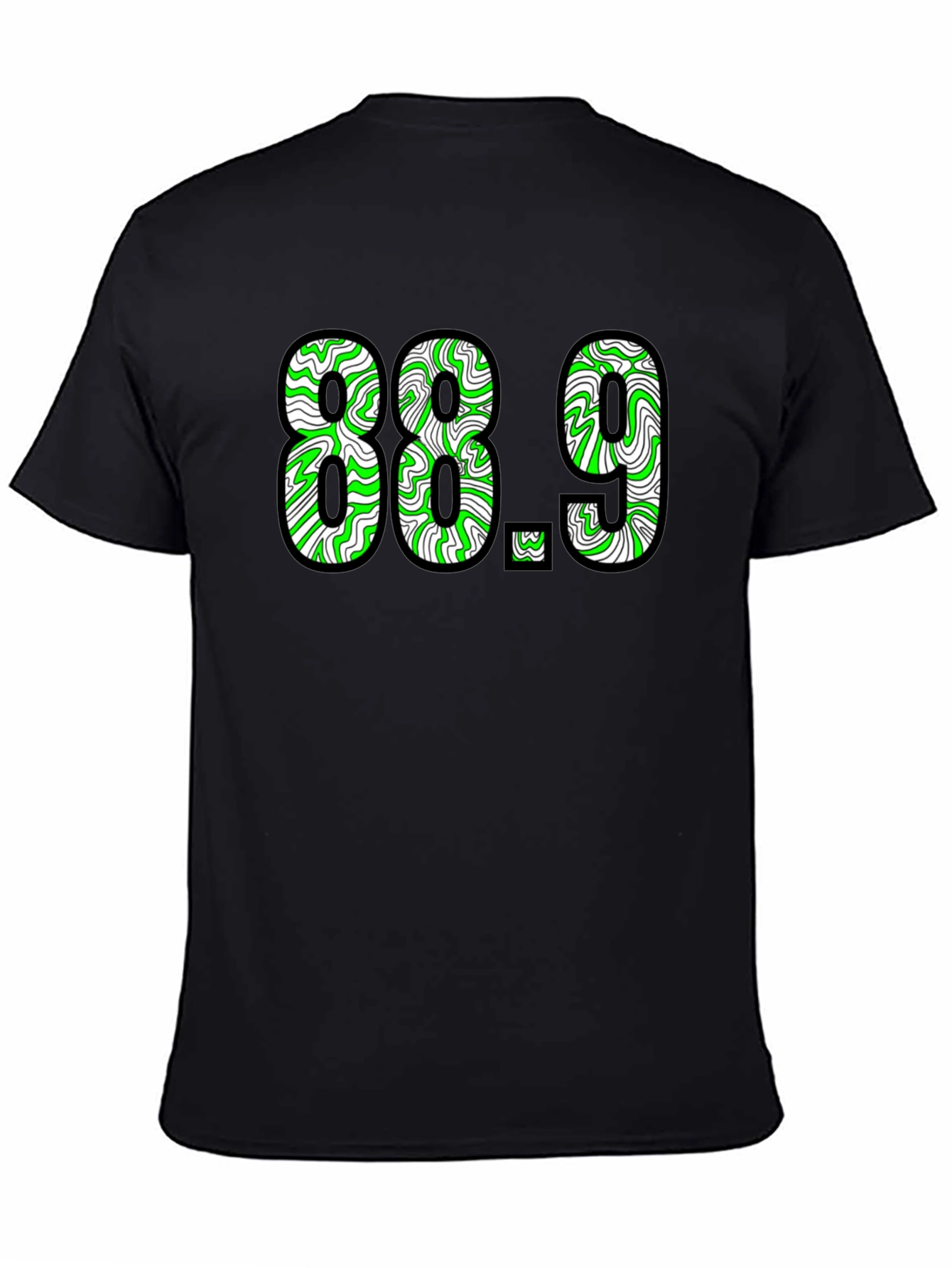 88.9 Graphic Tee - Black Cotton T-Shirt