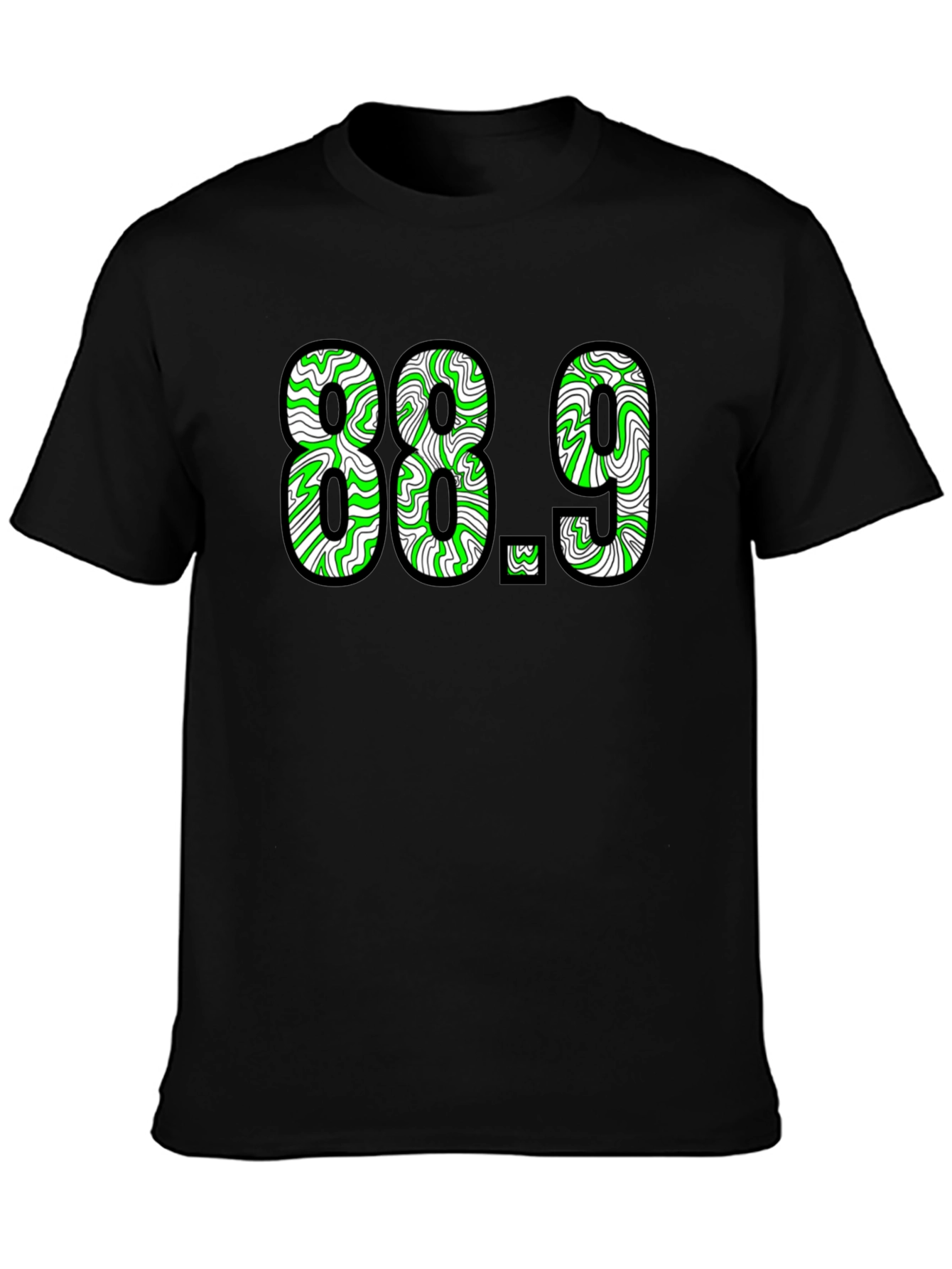 88.9 Graphic Tee - Black Cotton T-Shirt
