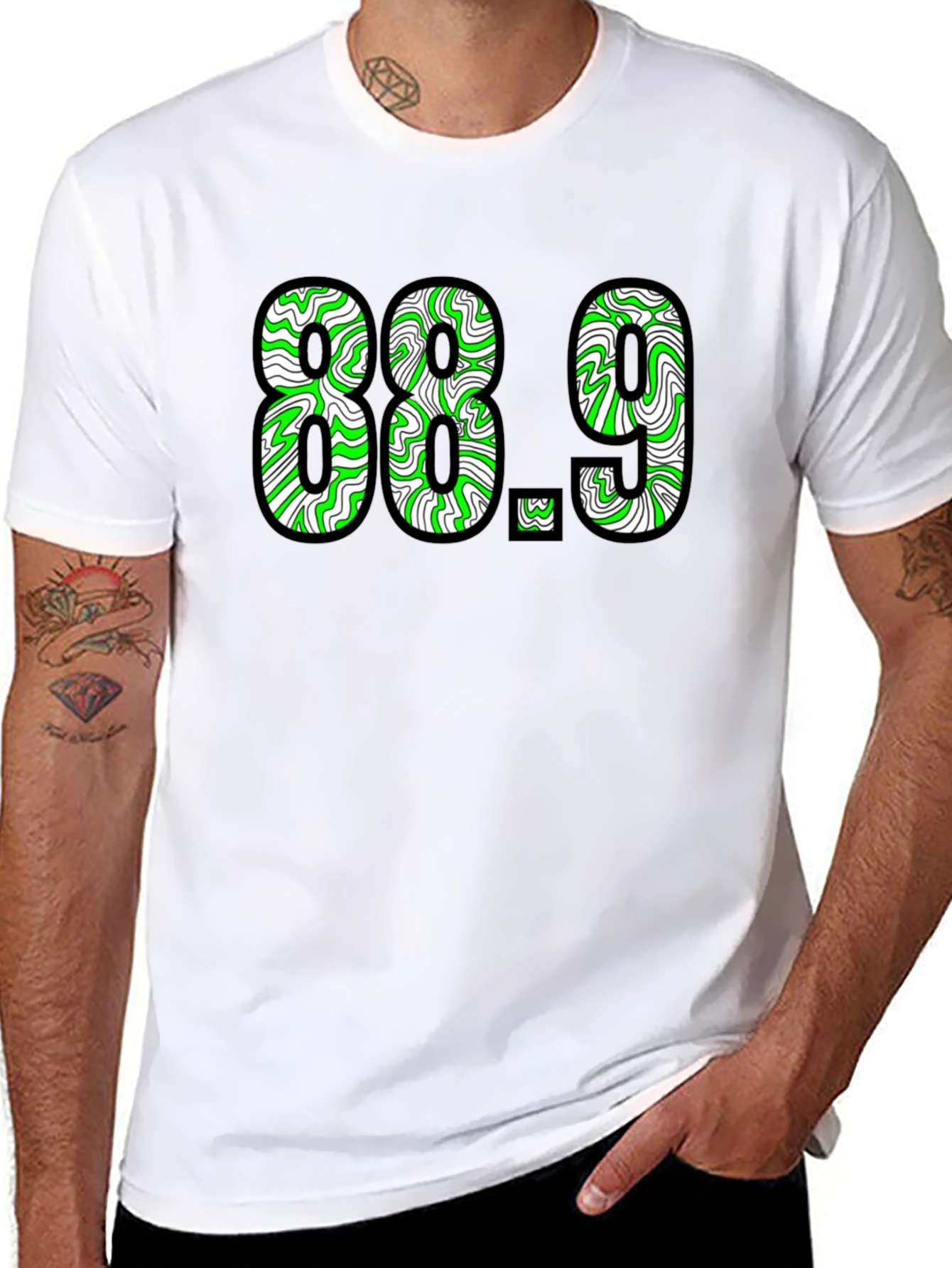 88.9 Graphic Tee - Black Cotton T-Shirt