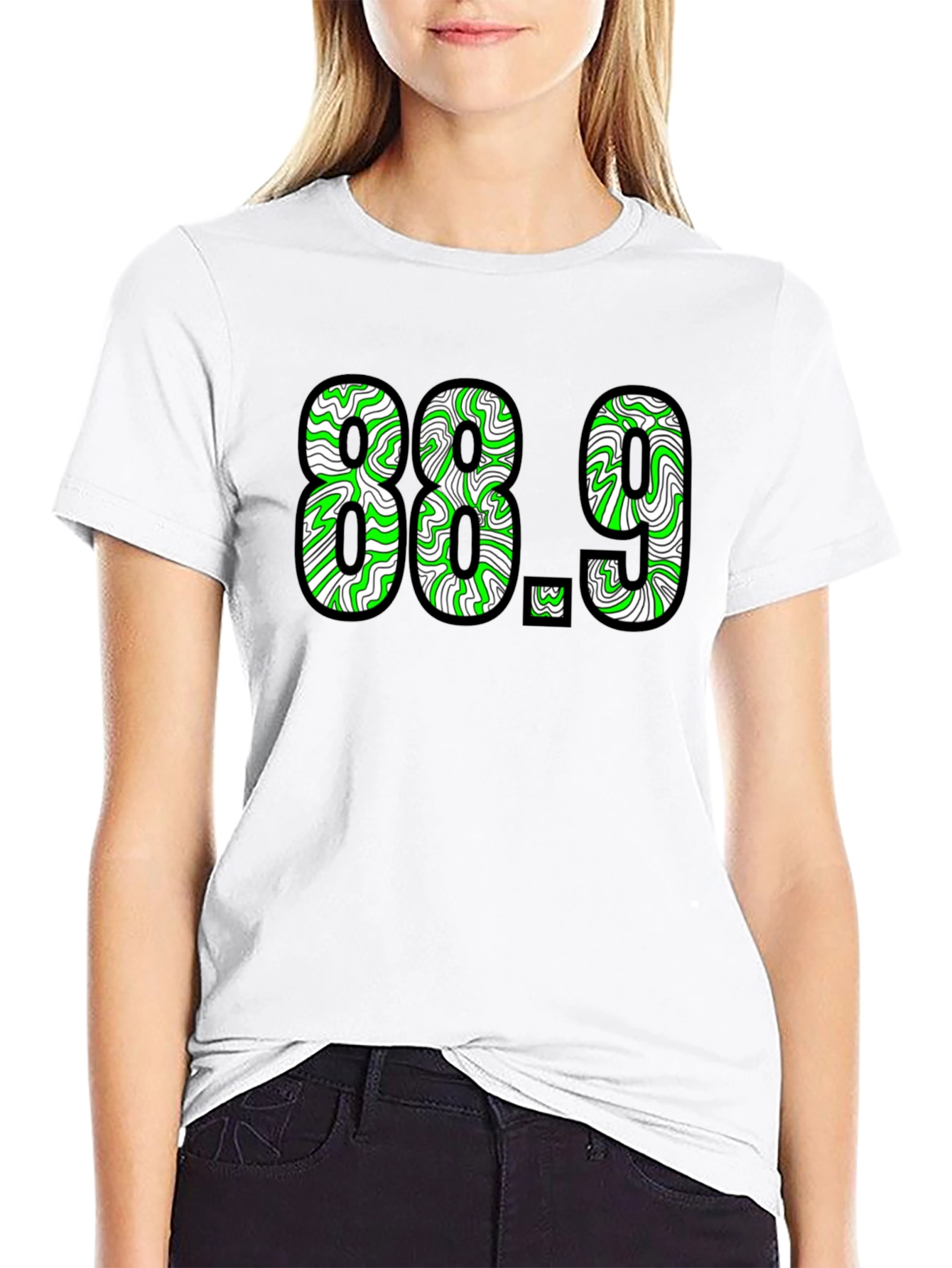 88.9 Graphic Tee - Black Cotton T-Shirt