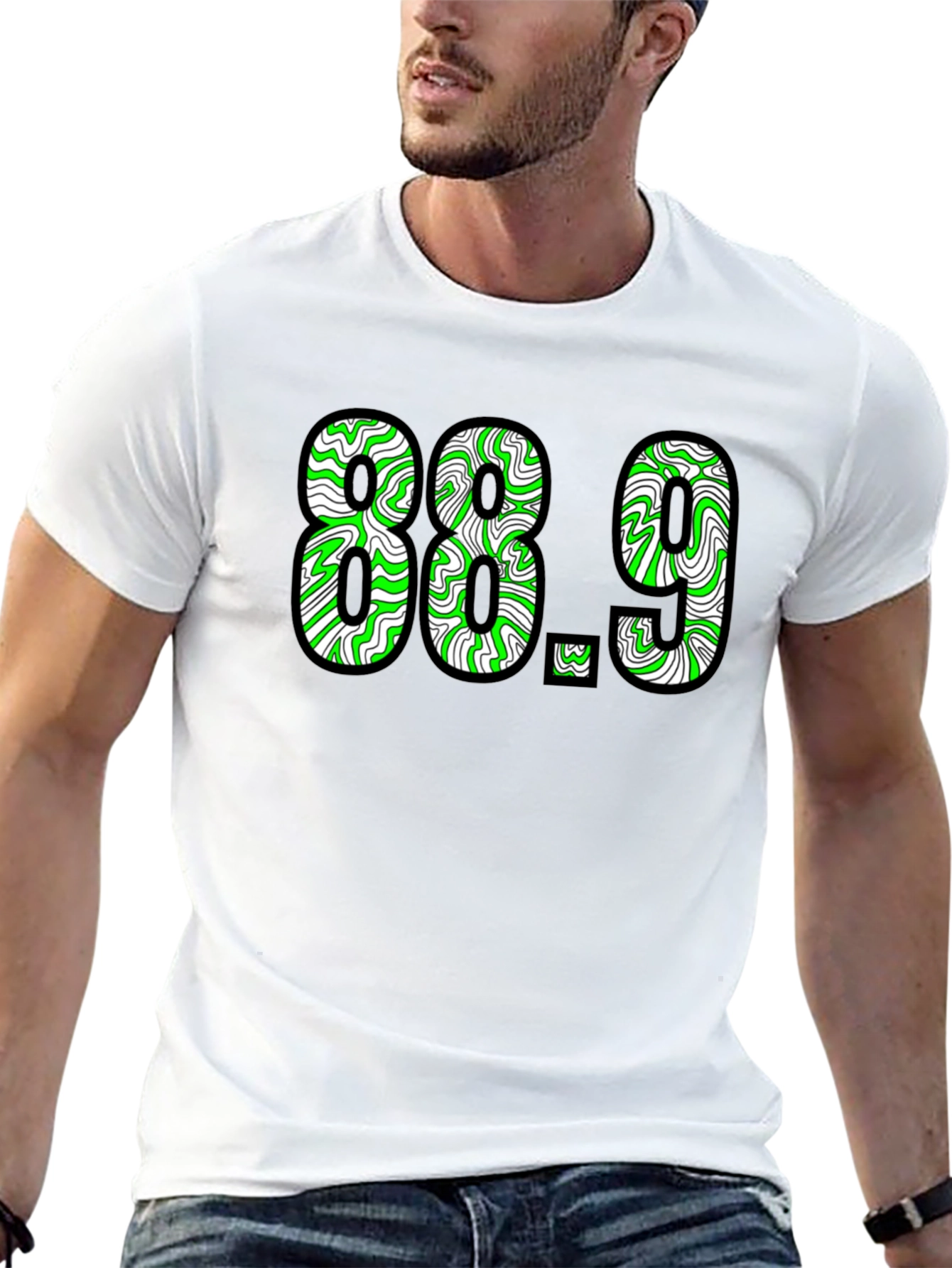 88.9 Graphic Tee - Black Cotton T-Shirt