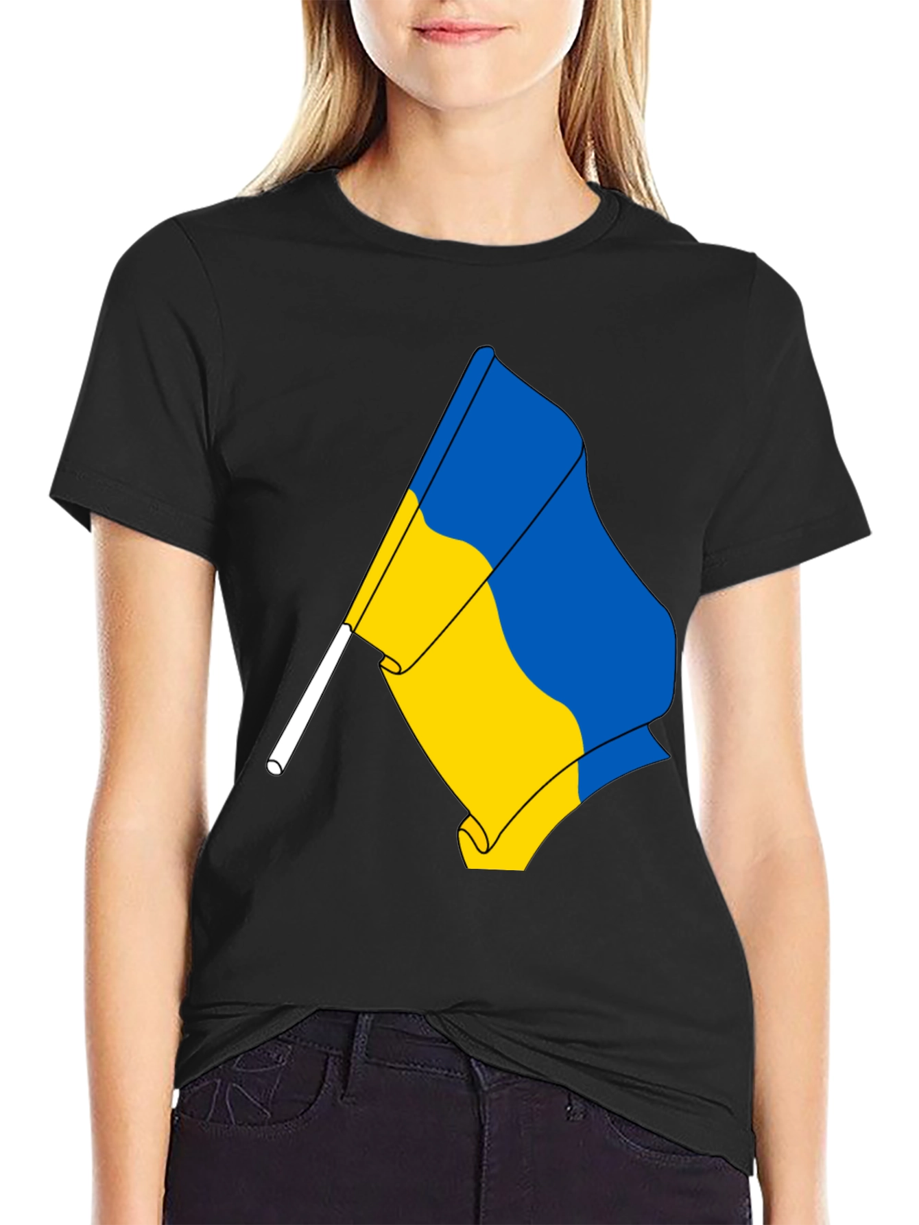 Ukraine Flag Graphic T-Shirt - Black