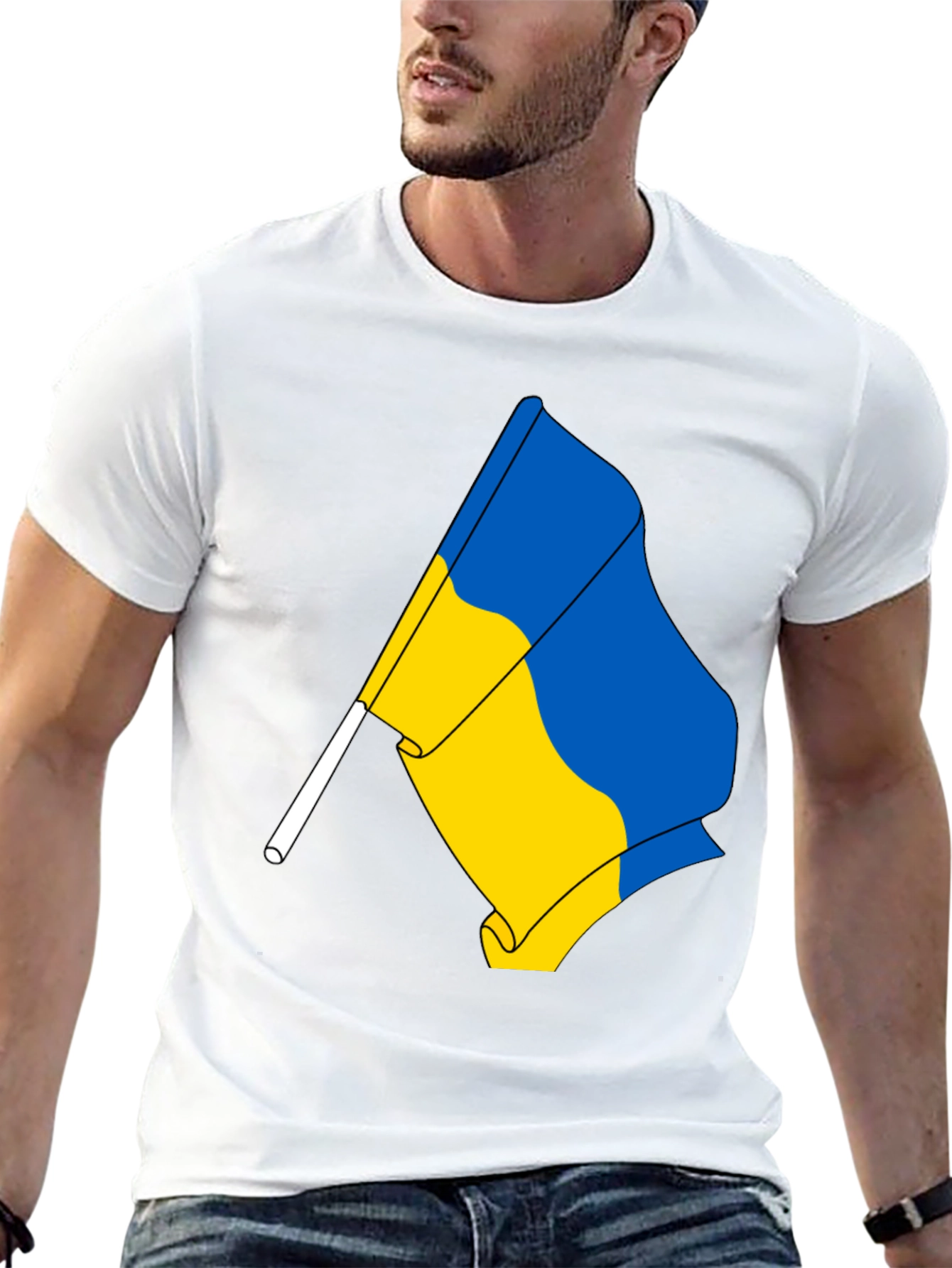 Ukraine Flag Graphic T-Shirt - Black