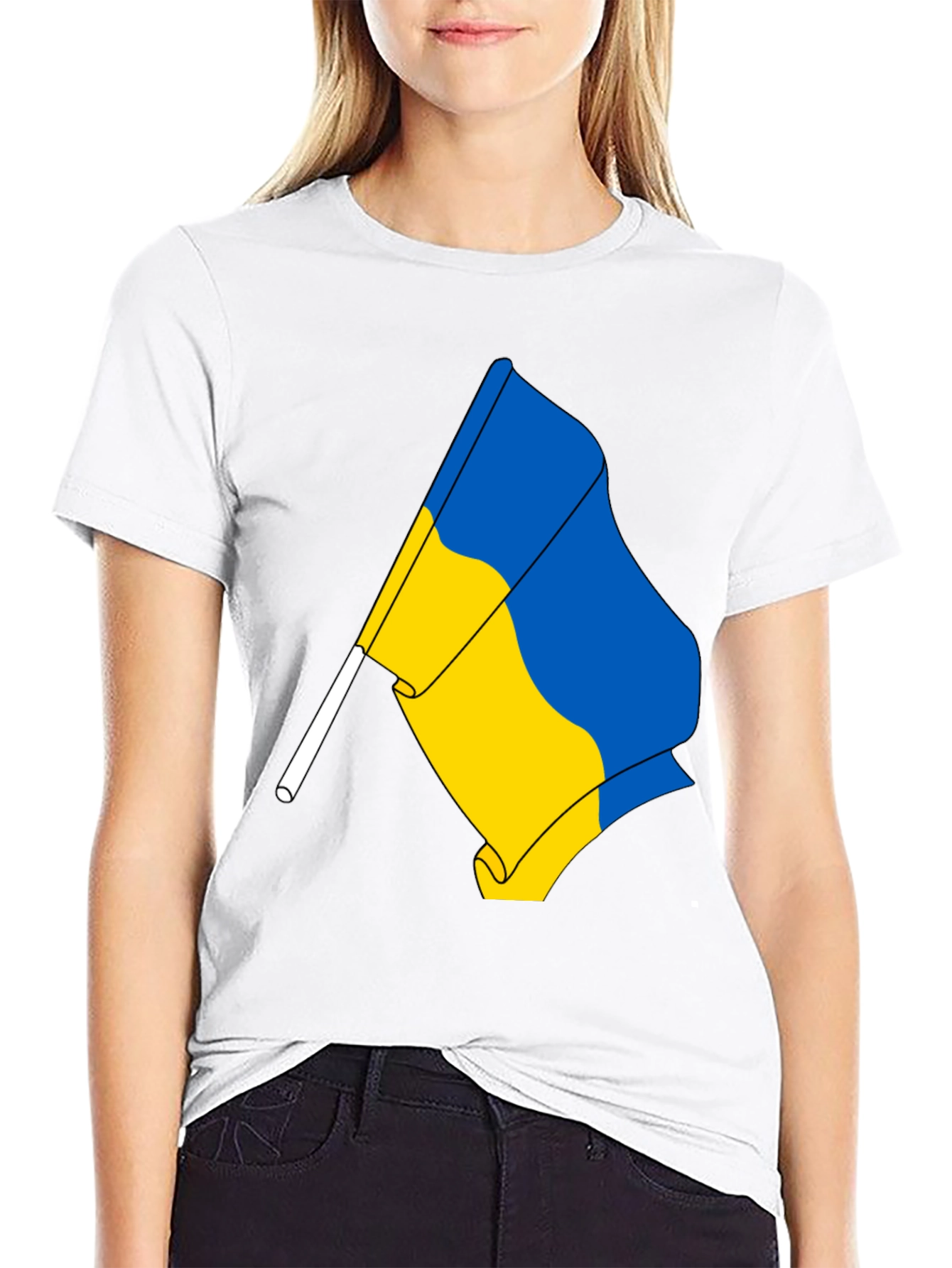 Ukraine Flag Graphic T-Shirt - Black