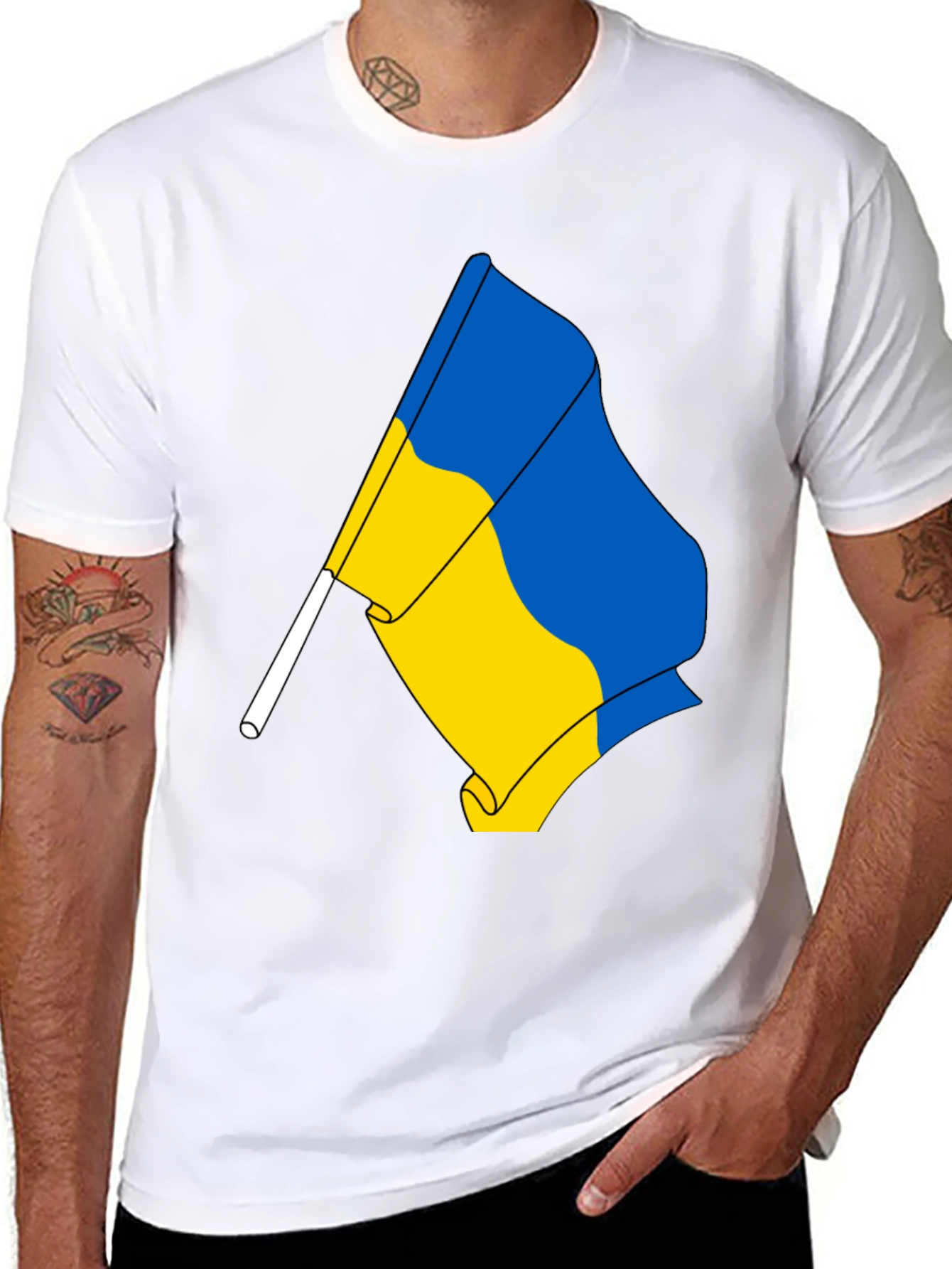 Ukraine Flag Graphic T-Shirt - Black