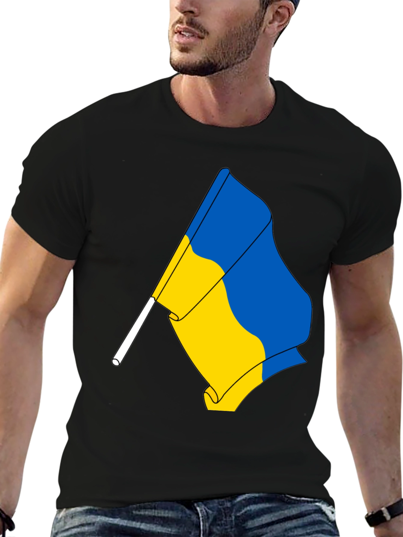 Ukraine Flag Graphic T-Shirt - Black