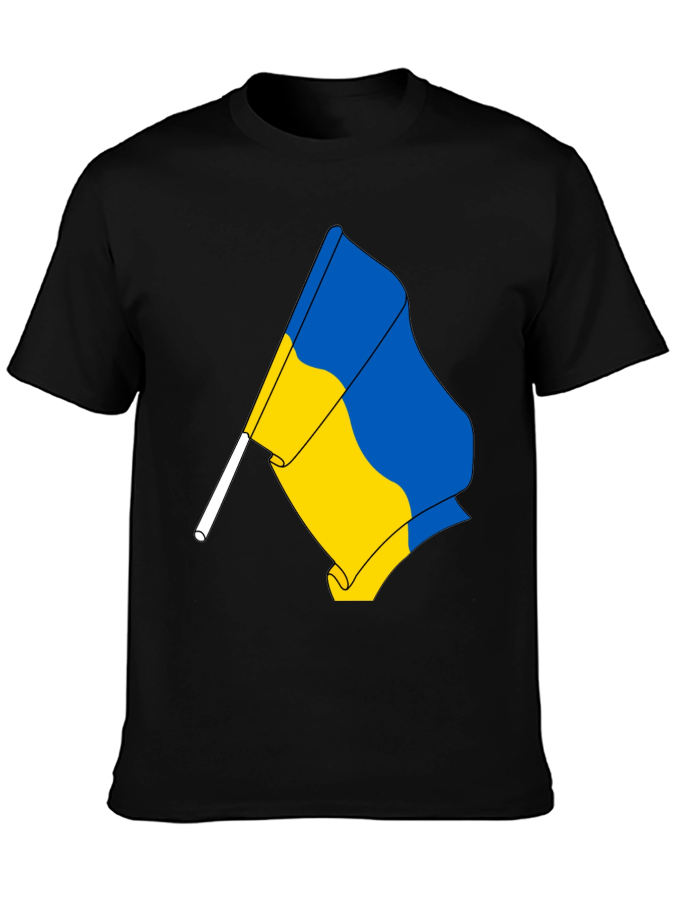 Ukraine Flag Graphic T-Shirt - Black