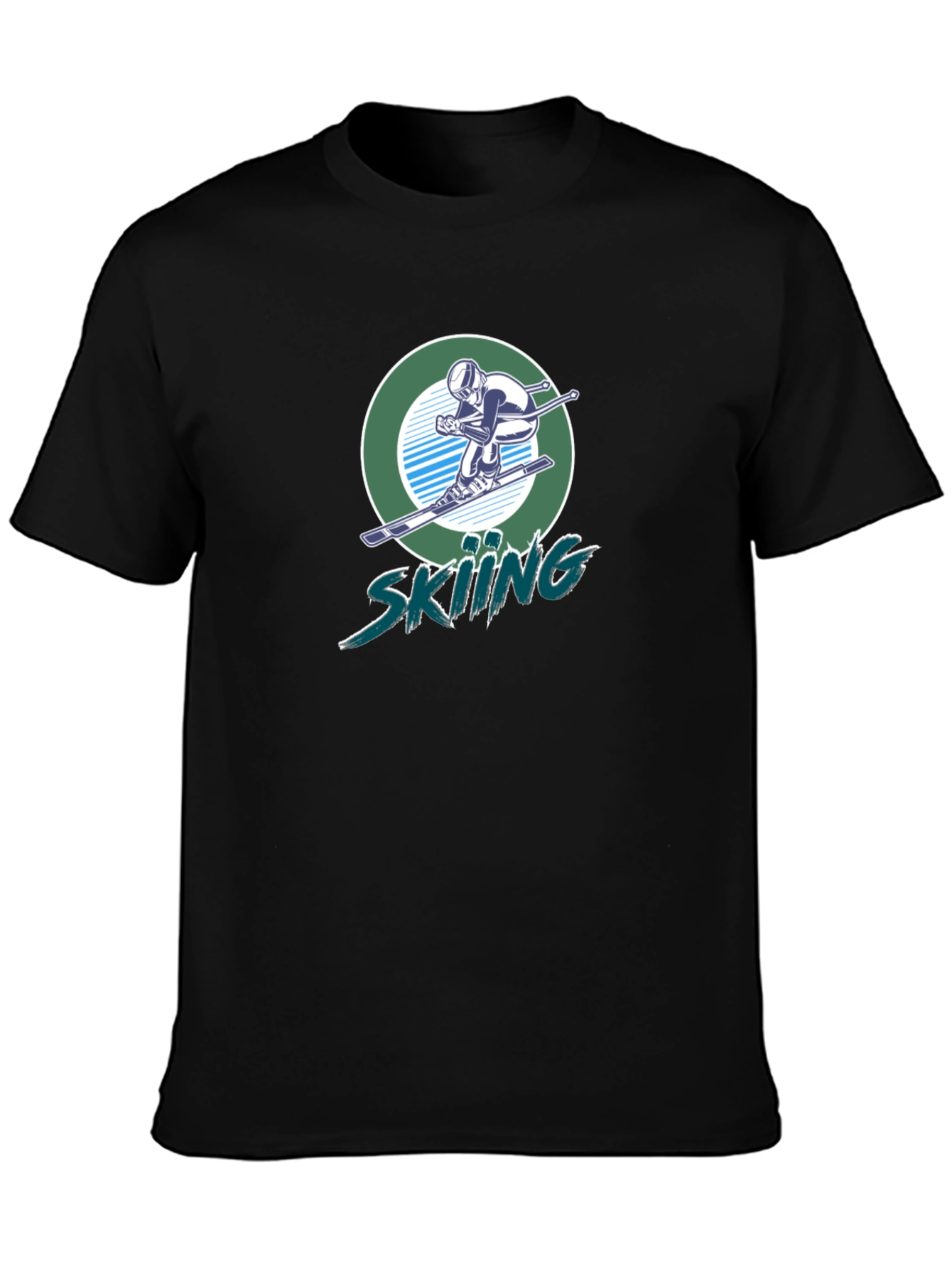 Skiing Graphic T-Shirt - Black