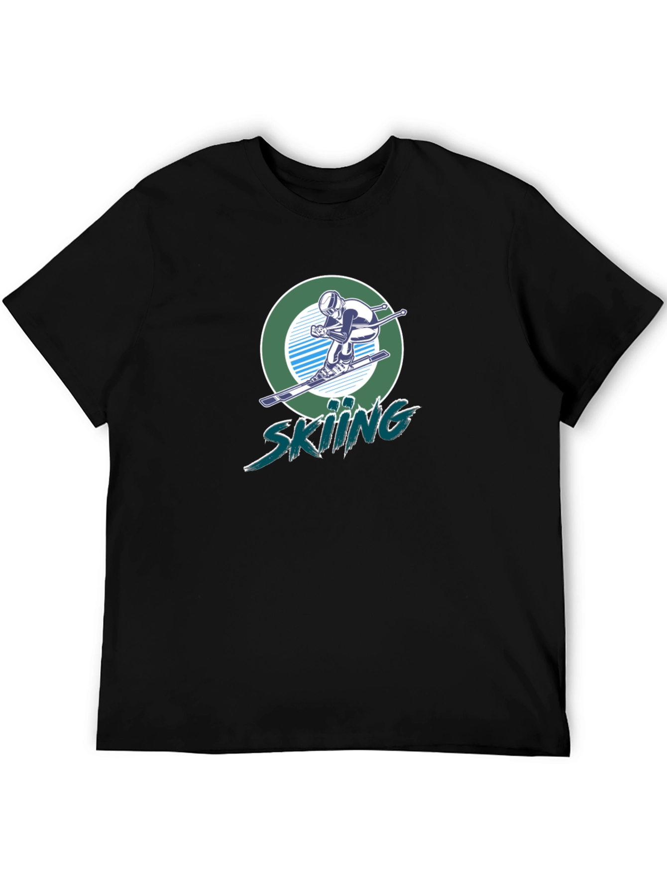 Skiing Graphic T-Shirt - Black